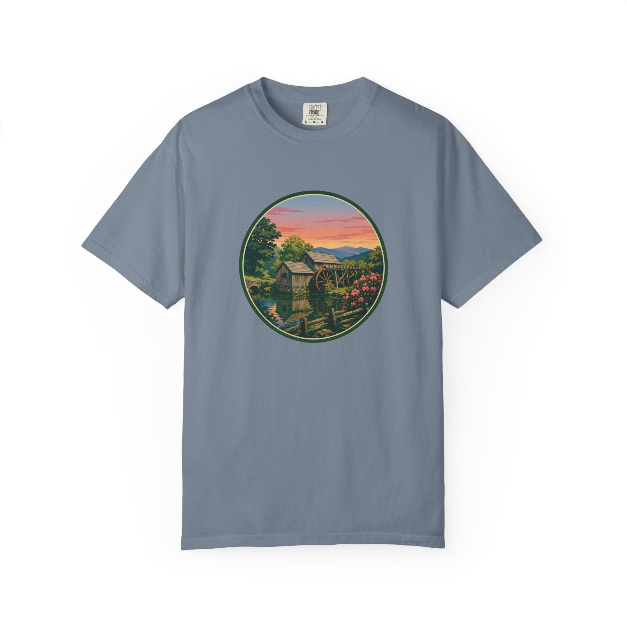 Scenic Sunset Watermill  T-Shirt