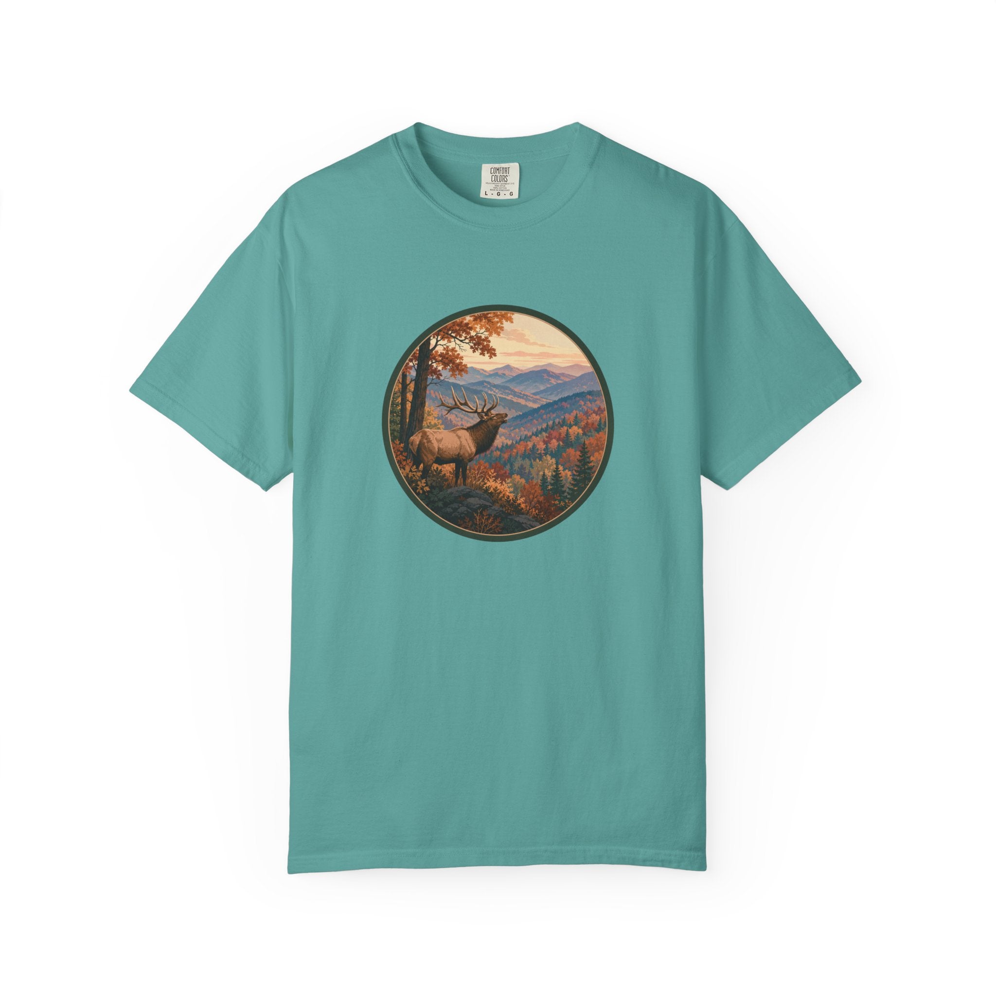 Elk Mountain Landscape T-Shirt — Scenic Wilderness Graphic Tee