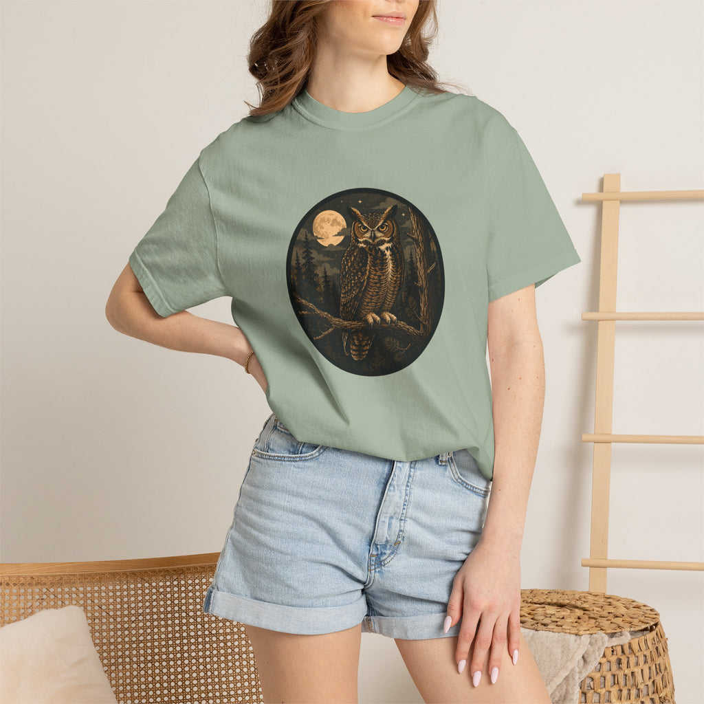 Owl Moon T-Shirt — Vintage Night Forest Graphic