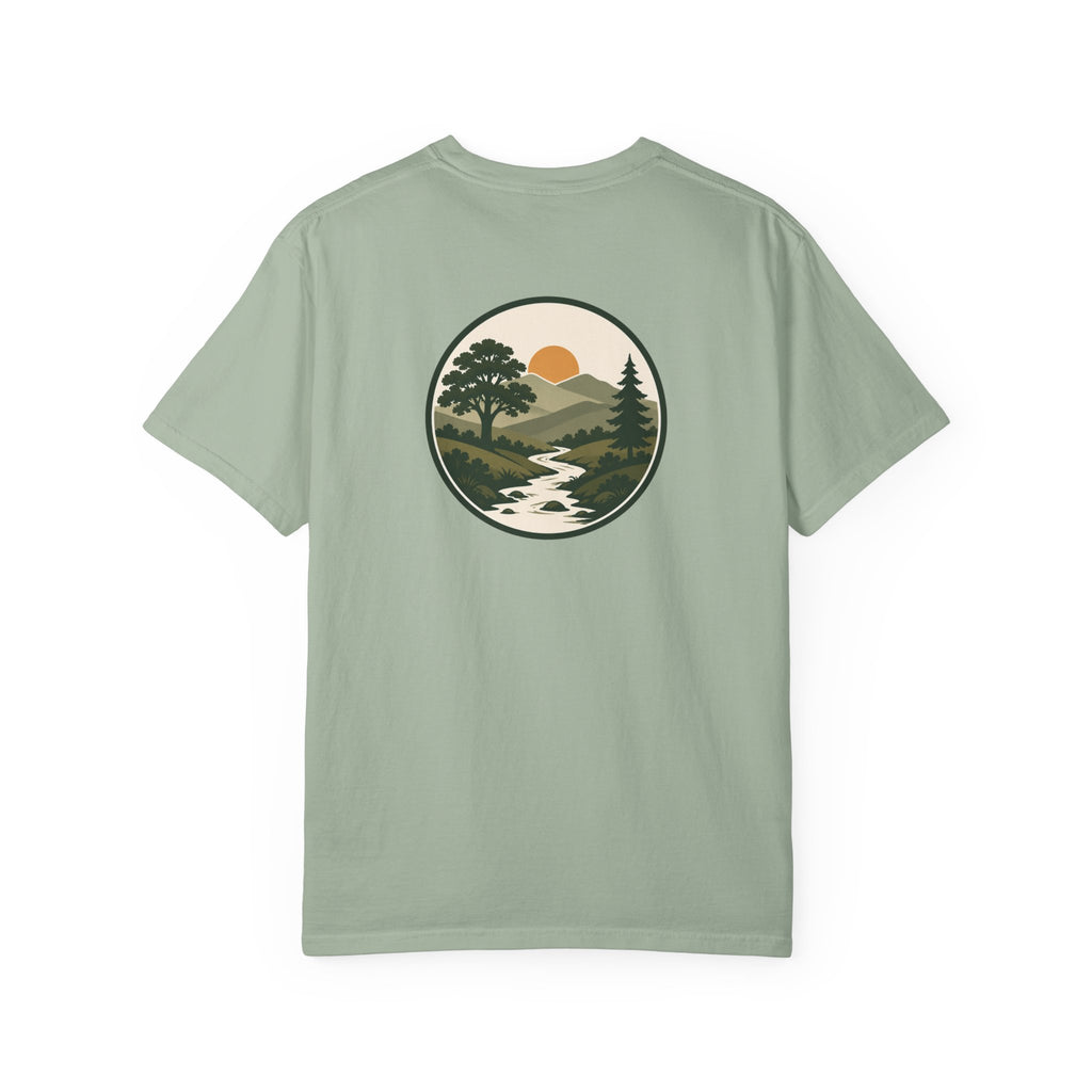 Simple Goodness Official Badge T-Shirt — Sunset Creek Landscape Tee