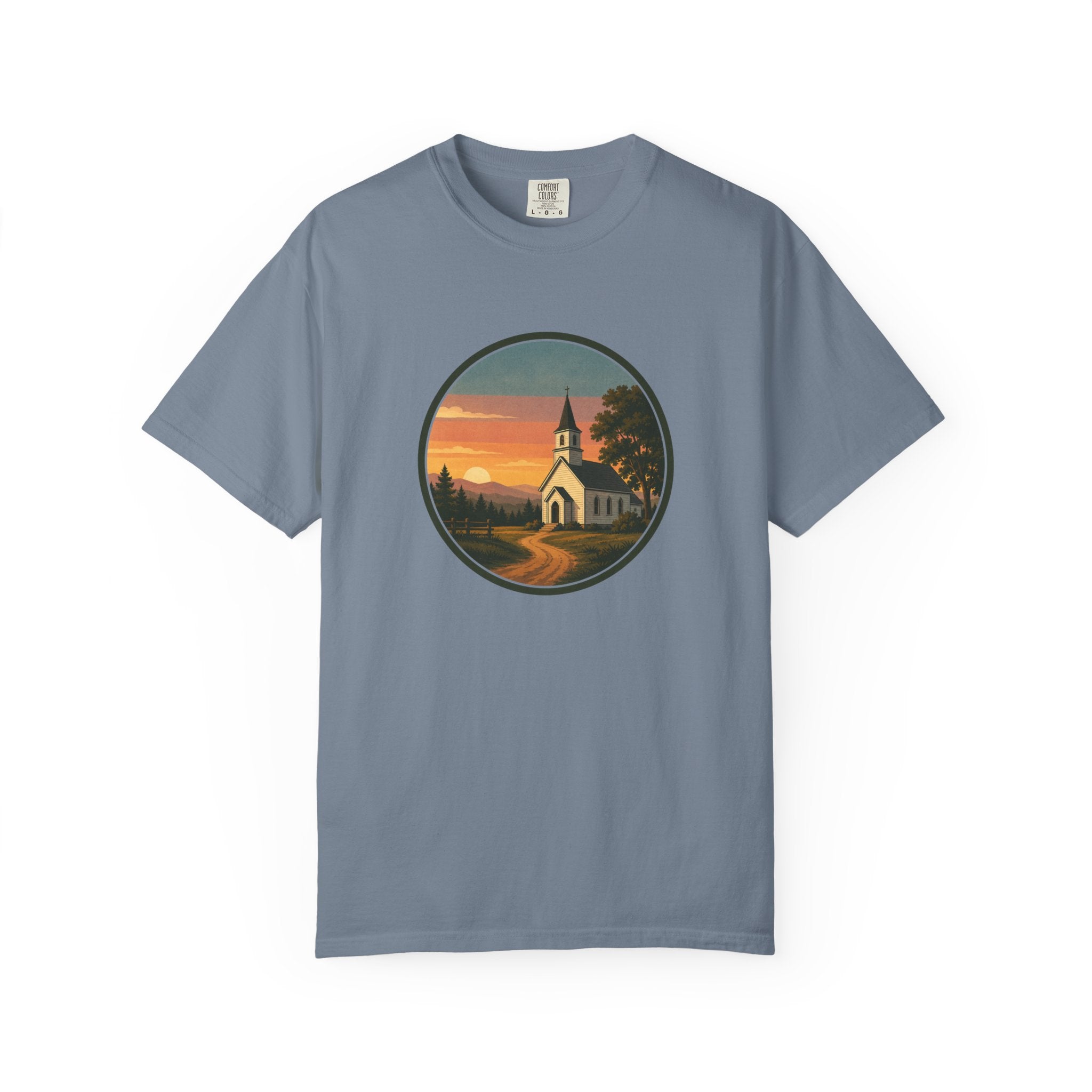 Vintage Church Sunset T-Shirt