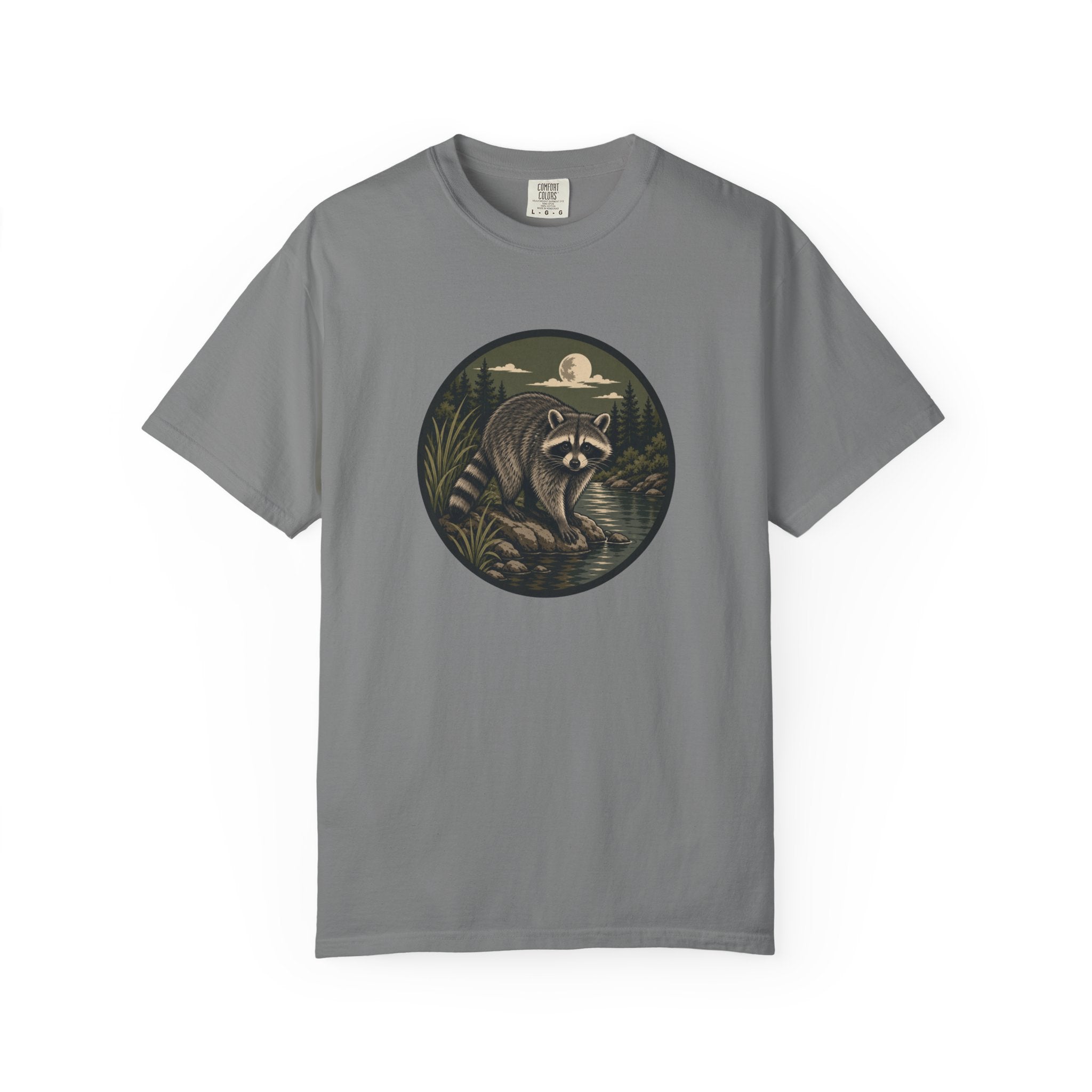 Raccoon Moonlight T-Shirt — Night Forest Wildlife Graphic Tee