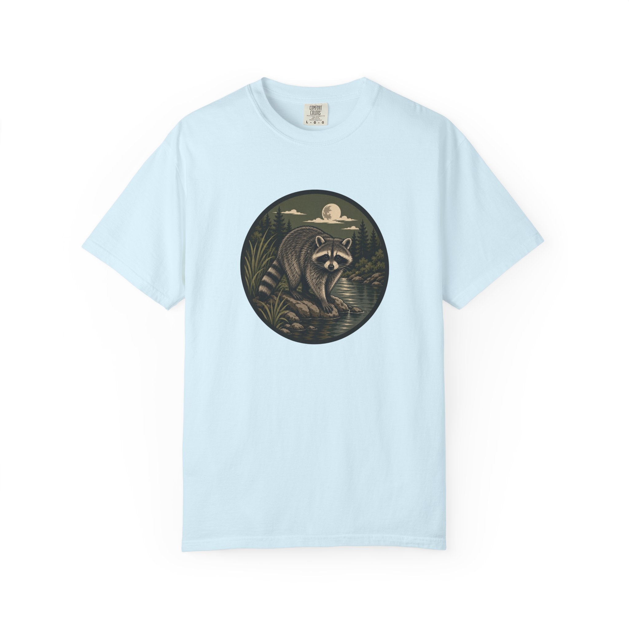 Raccoon Moonlight T-Shirt — Night Forest Wildlife Graphic Tee