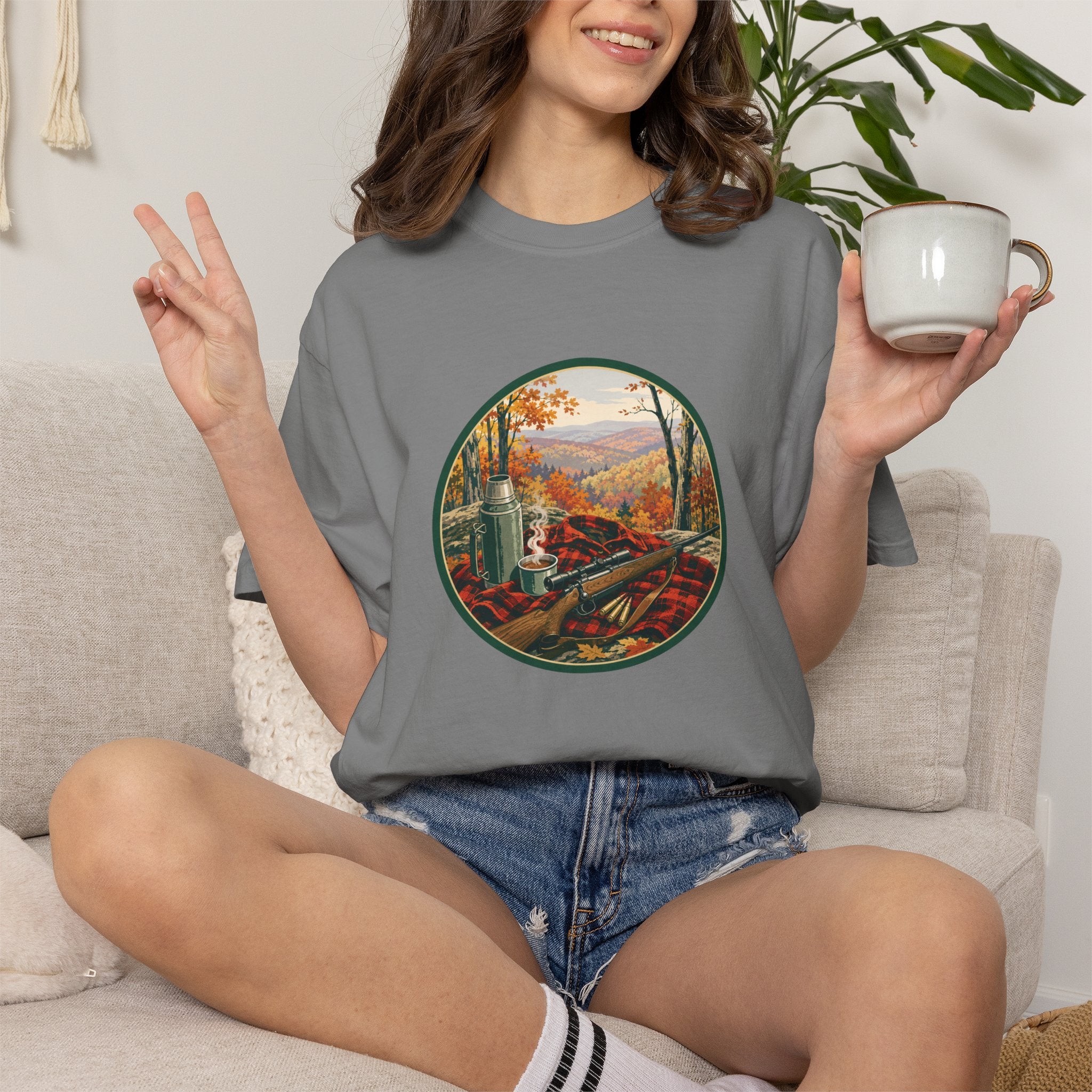 Autumn Hunt Scenic T-Shirt — Vintage Mountain Fall Landscape Tee