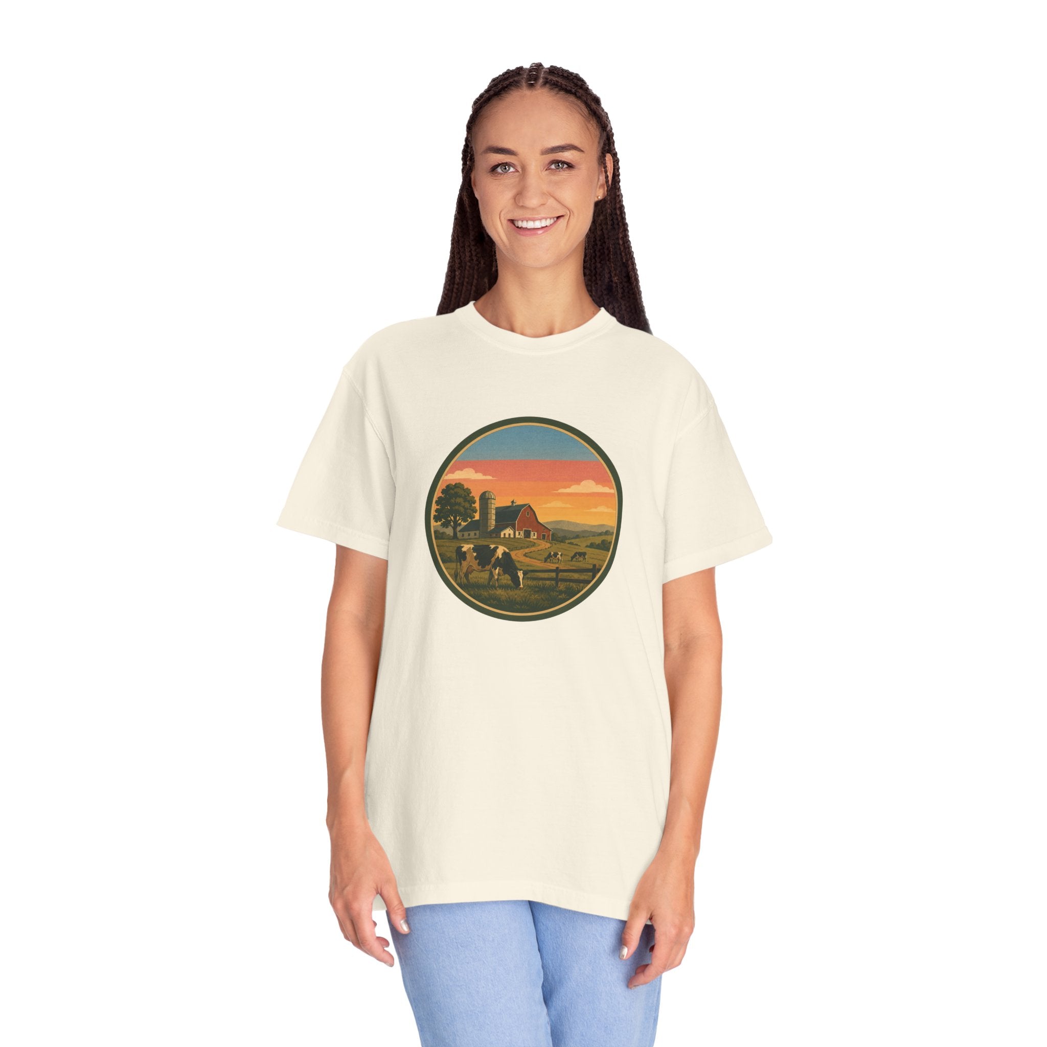 Vintage Sunset Dairy Farm T-Shirt