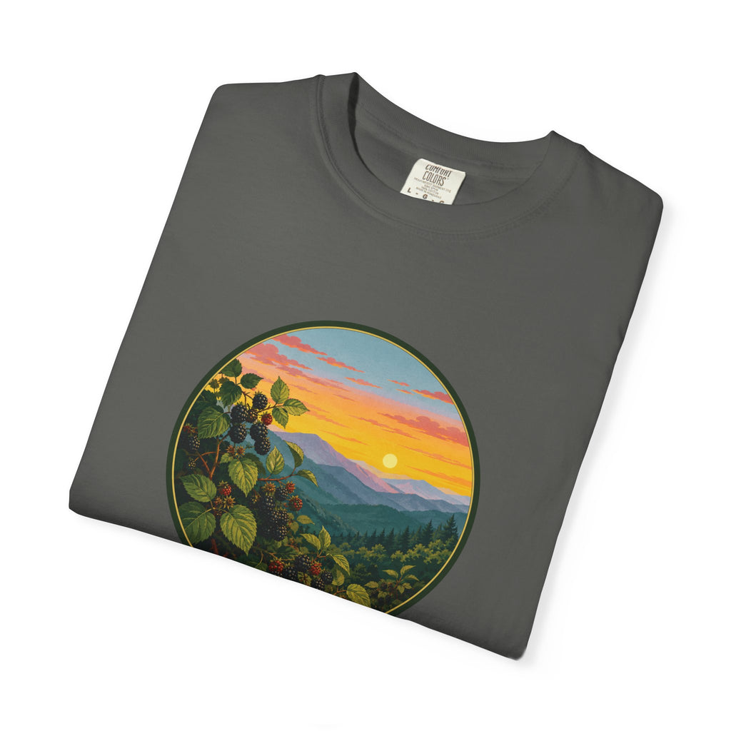 Blue Ridge Blackberries T-Shirt — Scenic Mountain Sunset Tee