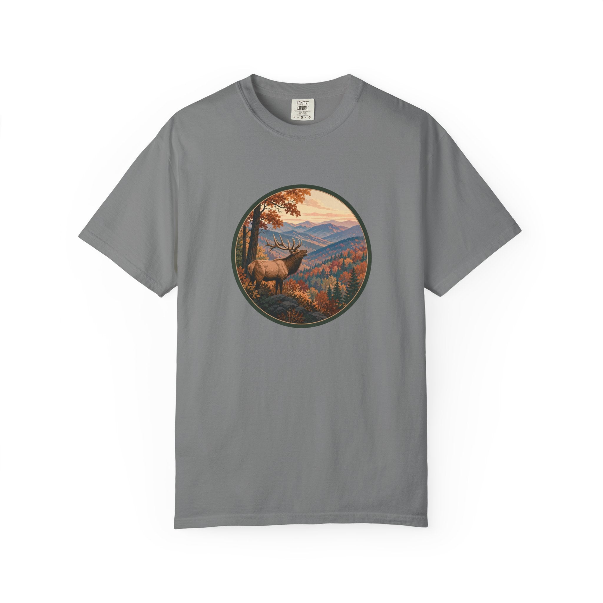 Elk Mountain Landscape T-Shirt — Scenic Wilderness Graphic Tee