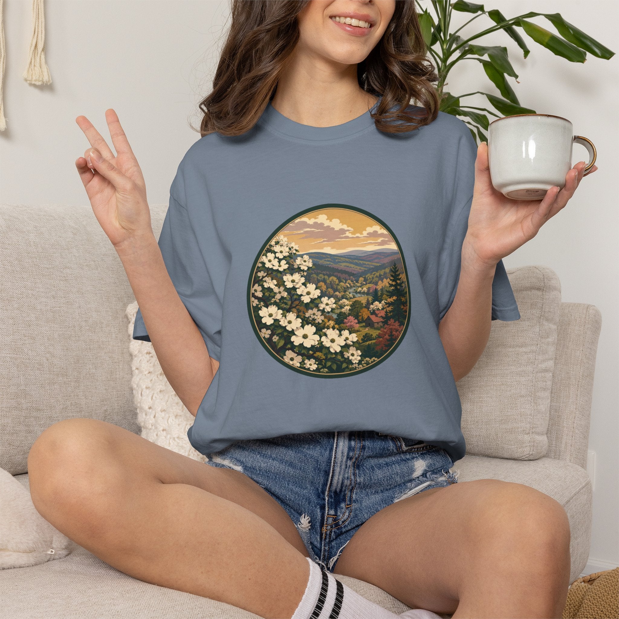 Blue Ridge Blooms T-Shirt — Vintage Wildflower Scenic Tee