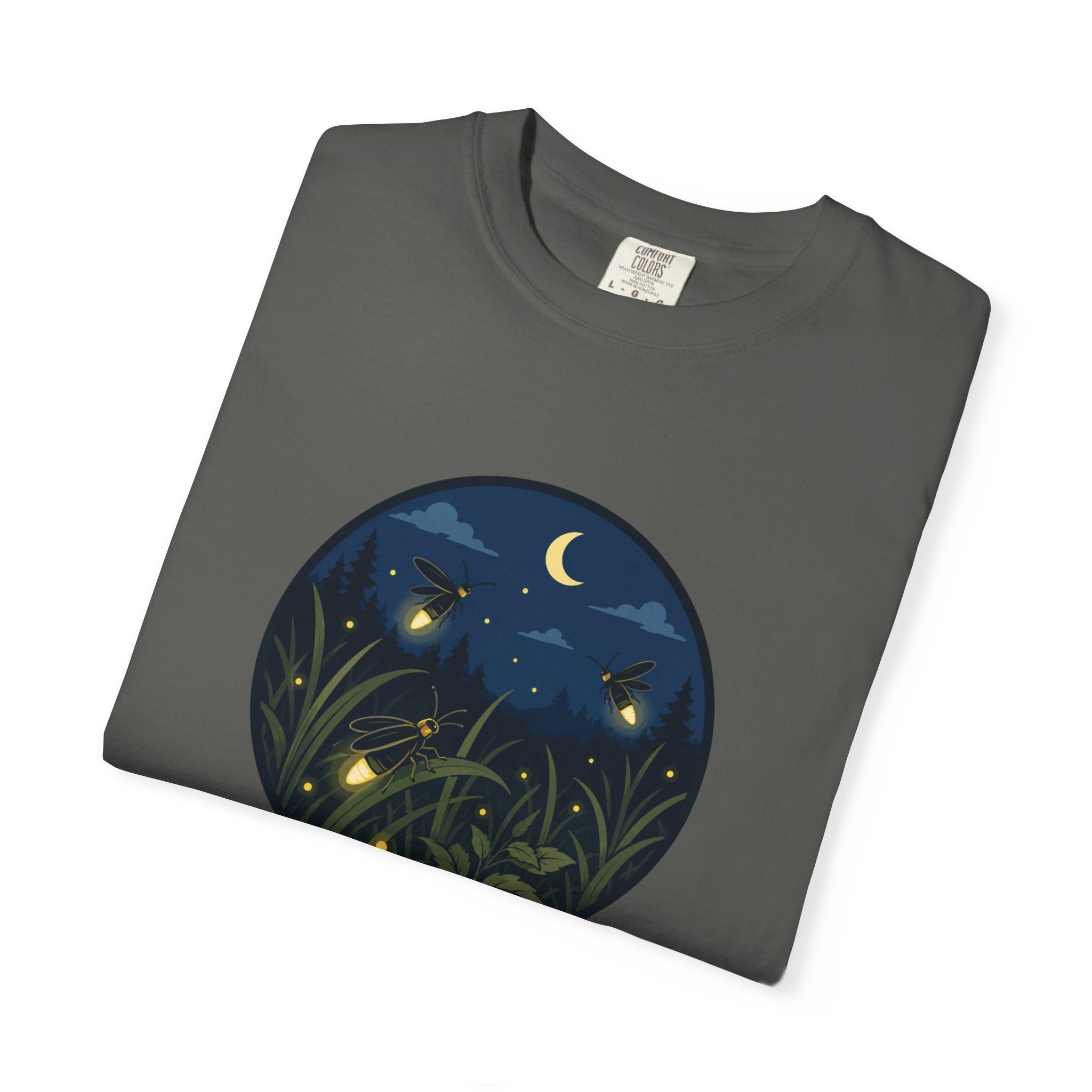Firefly Night T-Shirt — Moonlit Meadow Graphic Tee