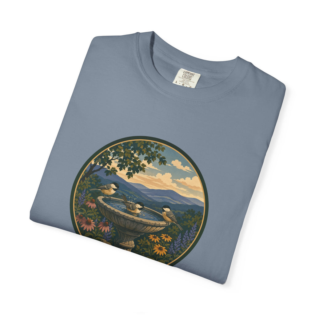 Scenic Birdbath Landscape T-Shirt