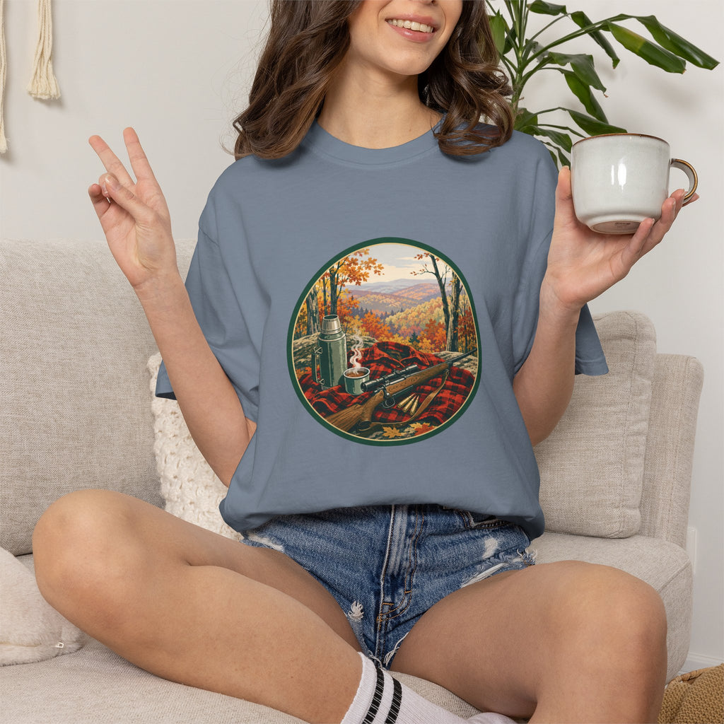 Autumn Hunt Scenic T-Shirt — Vintage Mountain Fall Landscape Tee