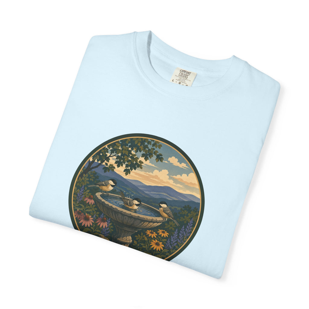 Scenic Birdbath Landscape T-Shirt