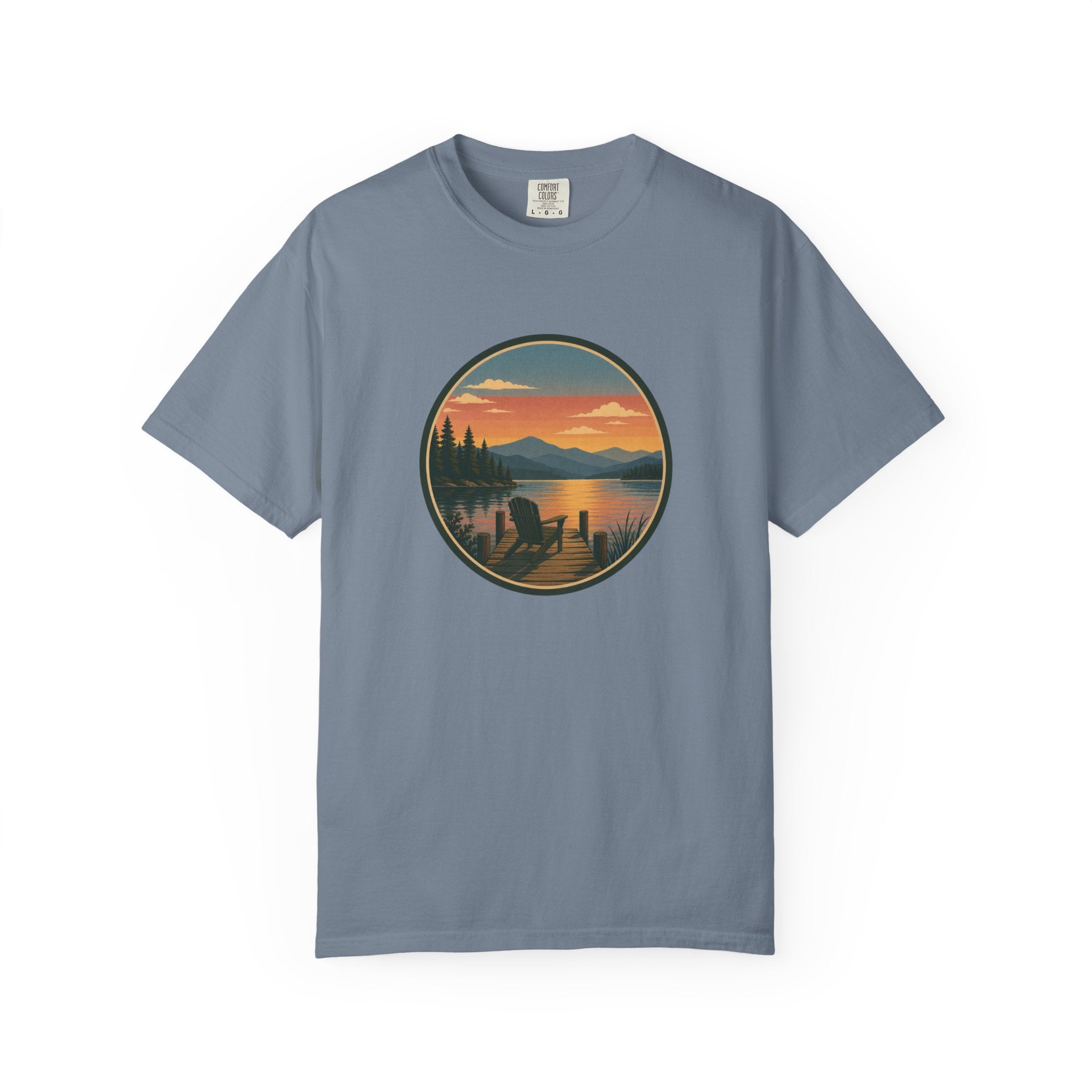 Sunset Lake Scenic T-Shirt – Mountain Dock Landscape Tee