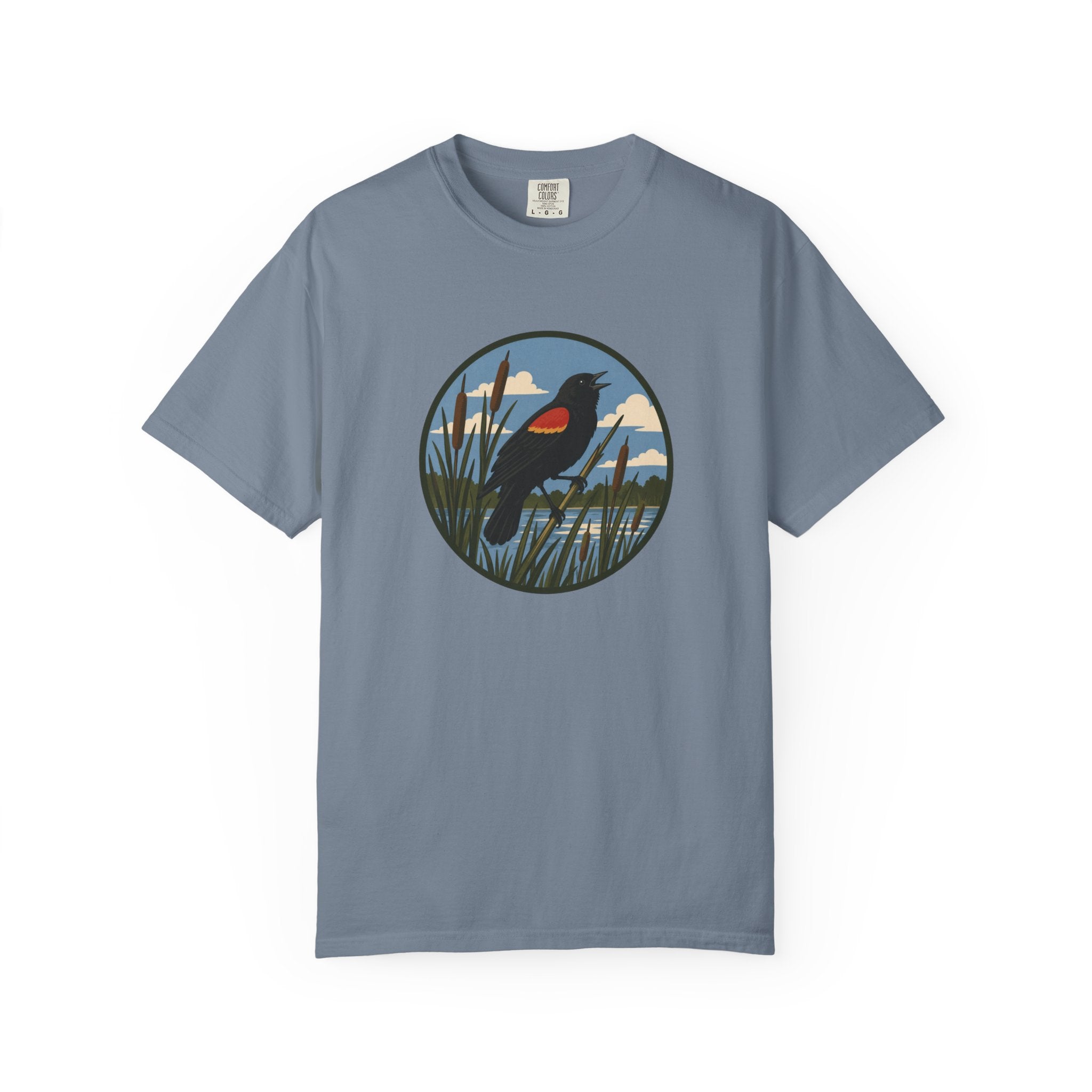 Red-winged Blackbird Graphic Tee — Marsh Bird Nature T-Shirt