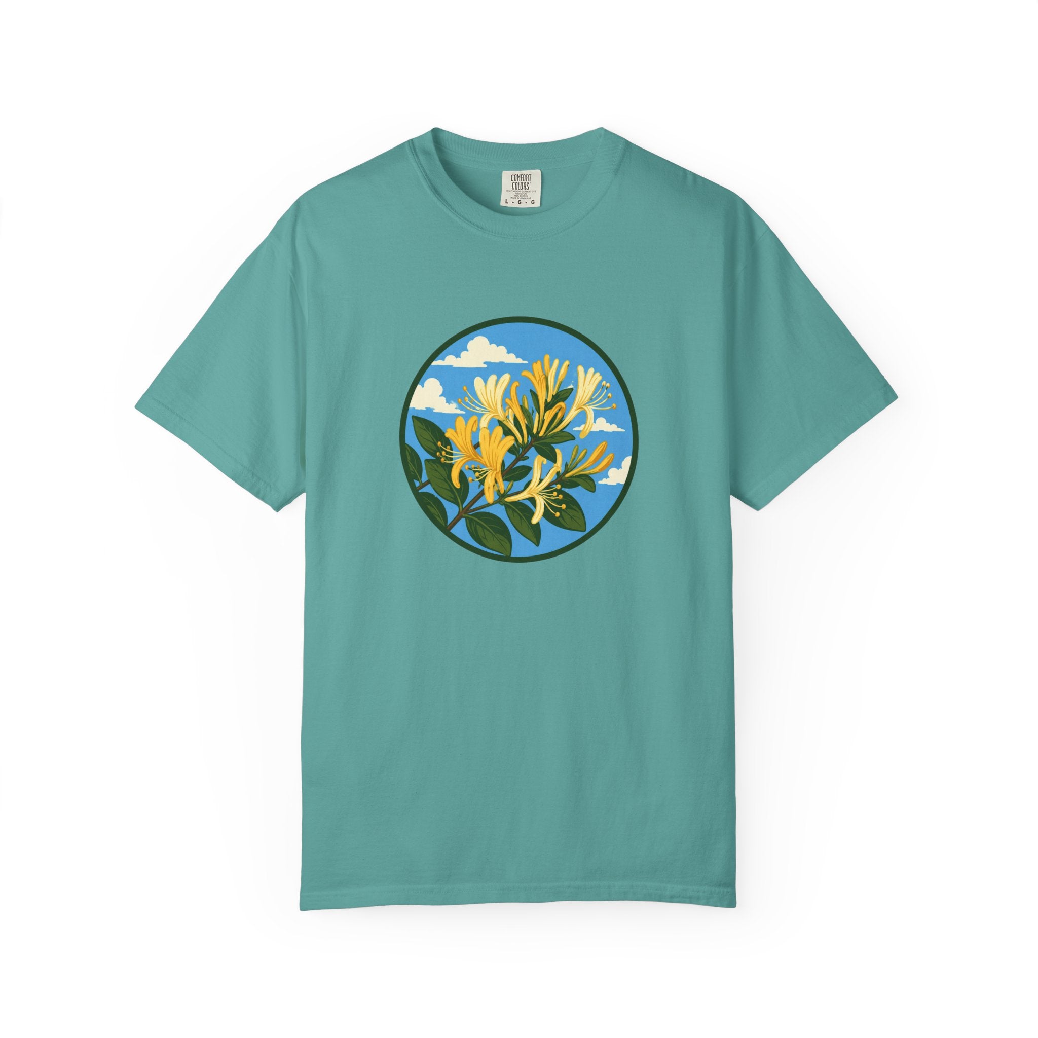 Honeysuckle Circle Tee — Botanical Floral Graphic T-Shirt