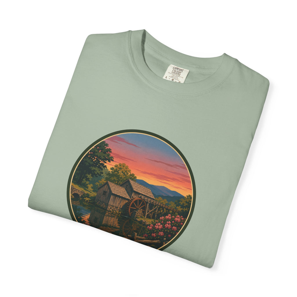 Scenic Sunset Watermill  T-Shirt