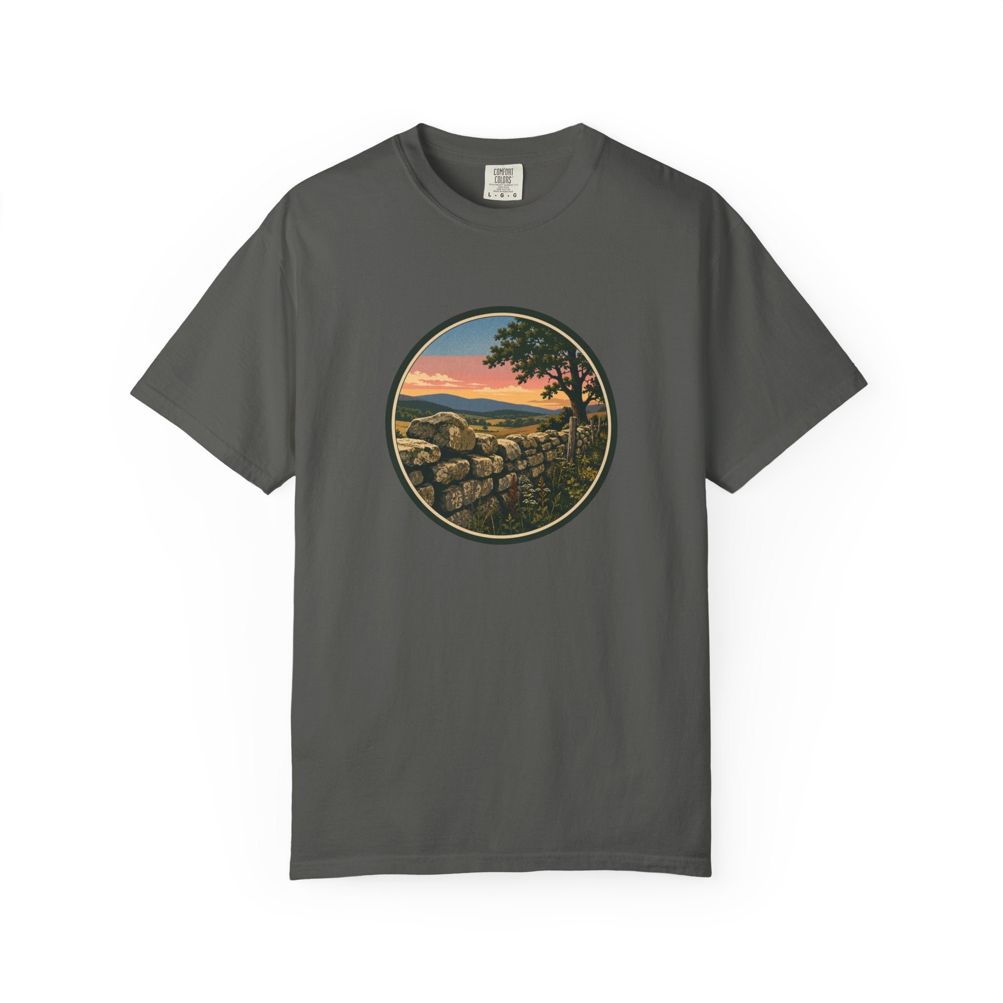 Sunset Stone Wall Circle T-Shirt