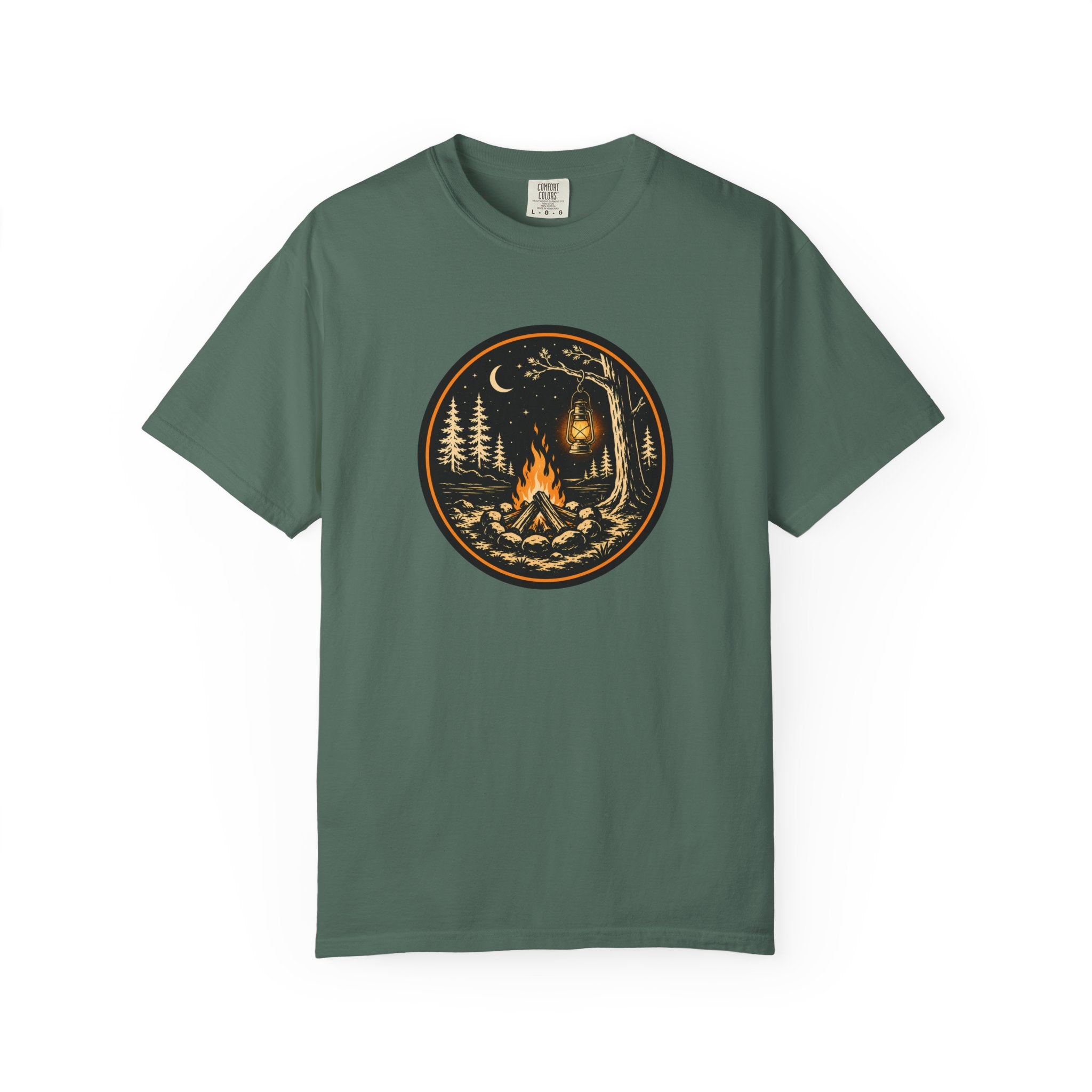 Campfire Nights Badge Unisex Garment-Dyed T-Shirt