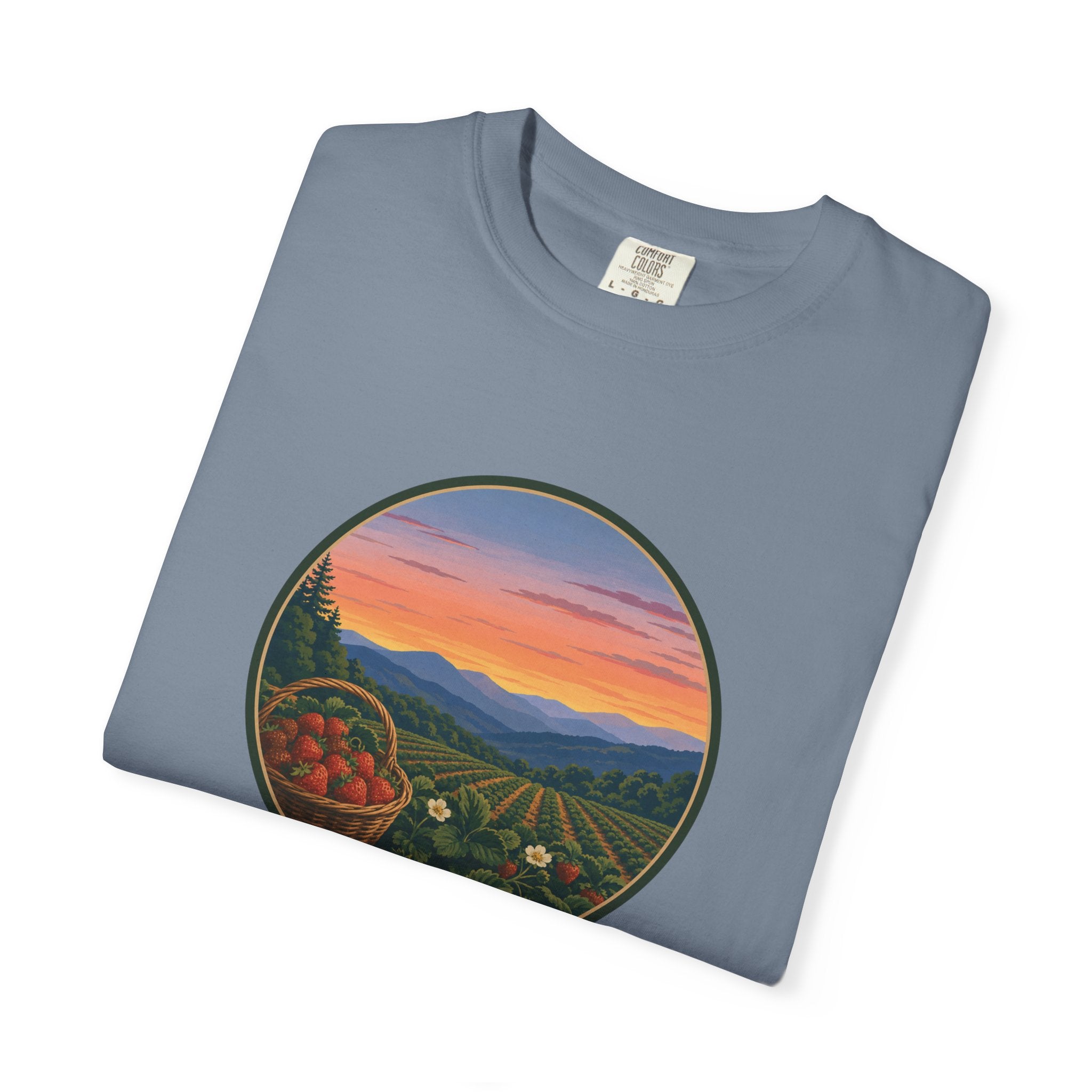 Sunset Strawberry Patch Scenic Tee