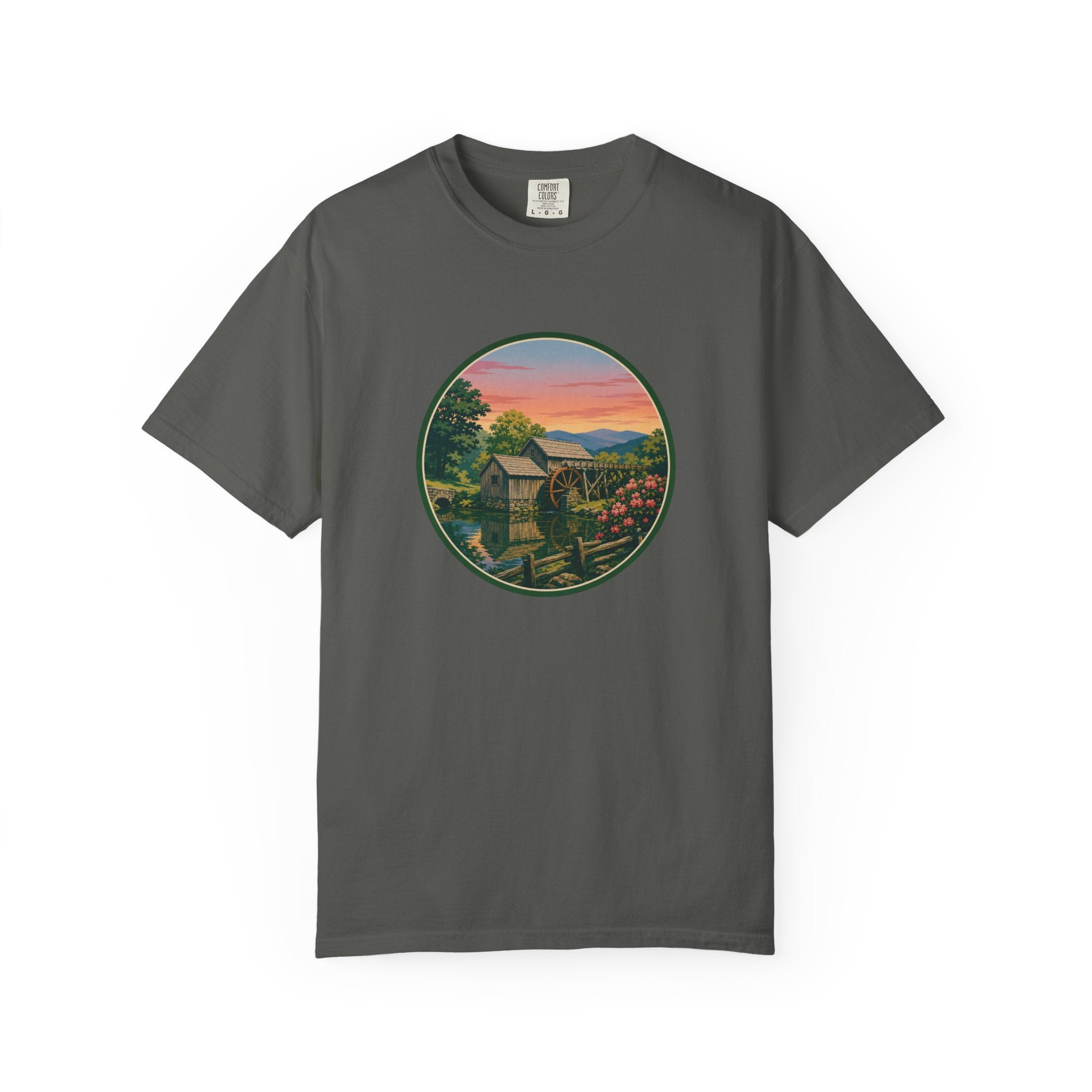 Scenic Sunset Watermill  T-Shirt