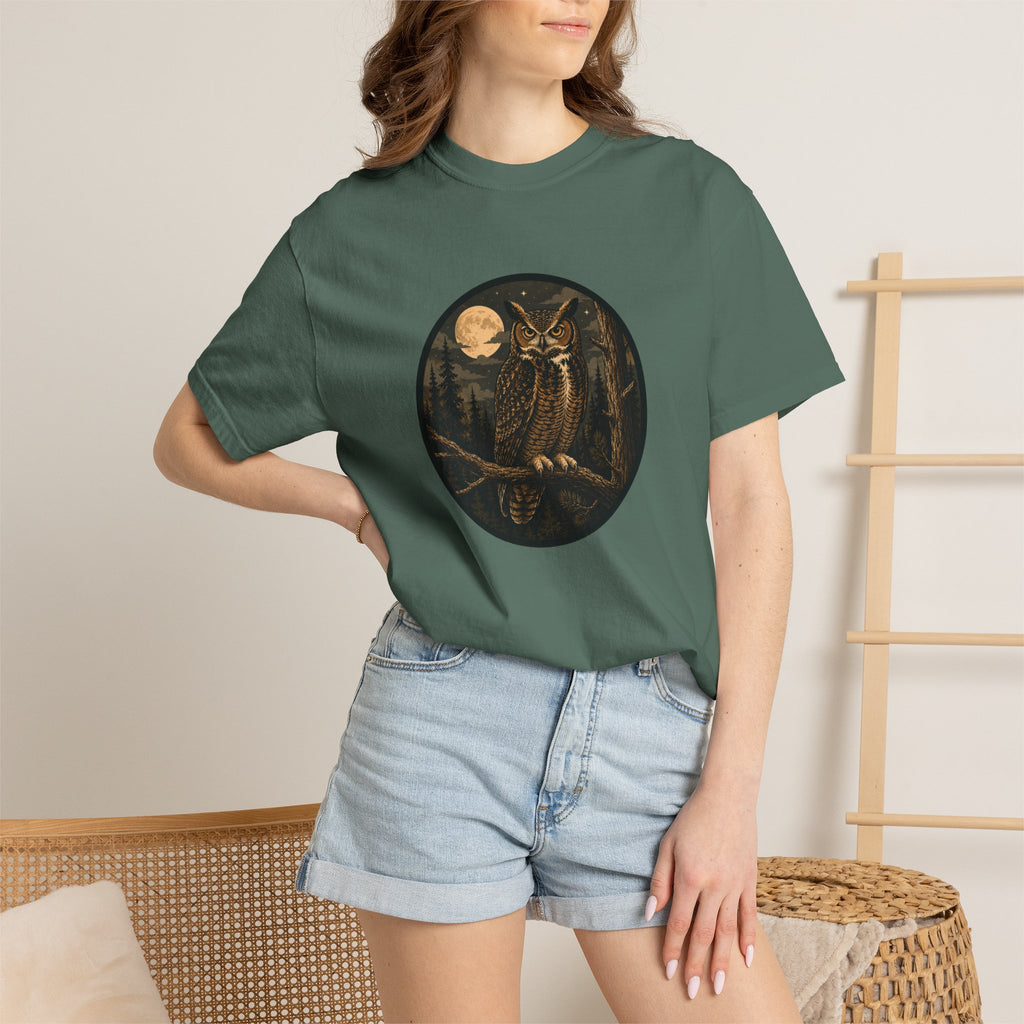 Owl Moon T-Shirt — Vintage Night Forest Graphic