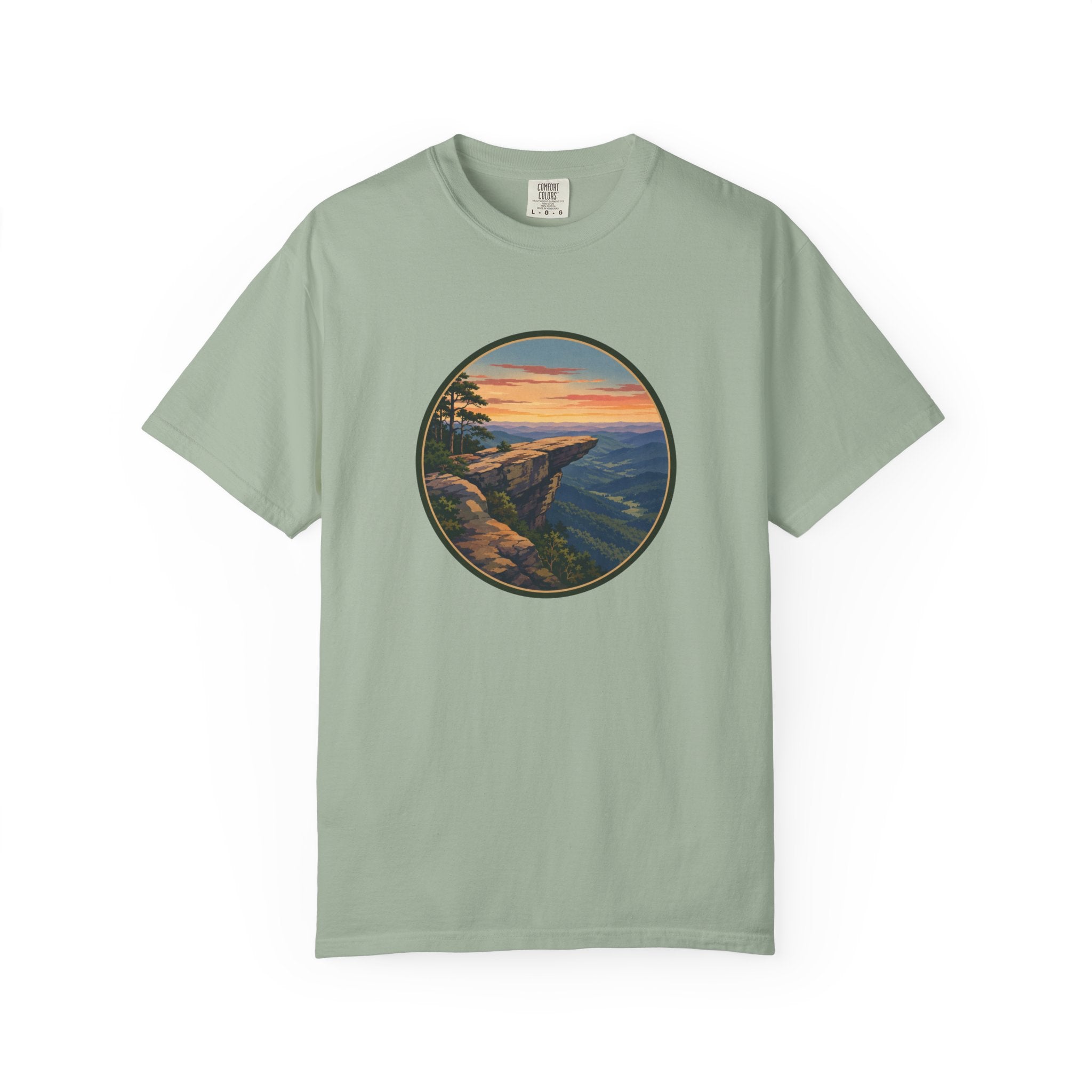 Nature Sunset Cliff T-Shirt - Blue Ridge Mountains Tee