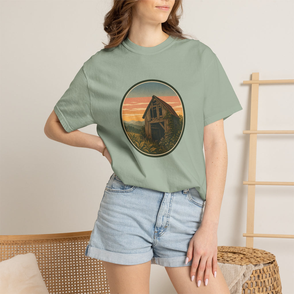 Vintage Tobacco Barn Sunset T-Shirt