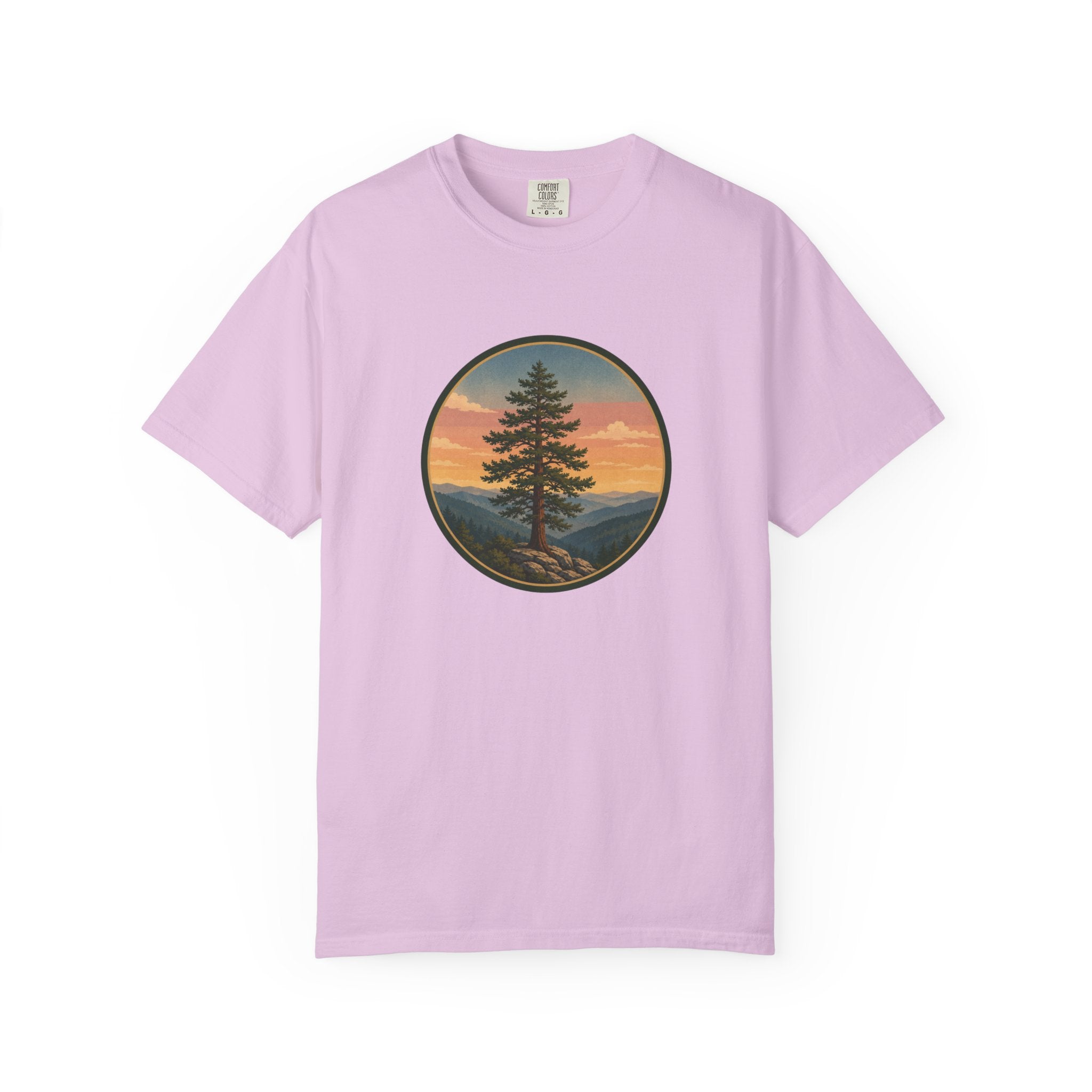 Cedar Tree Sunset T-Shirt — Vintage Mountain Cedar Graphic Tee