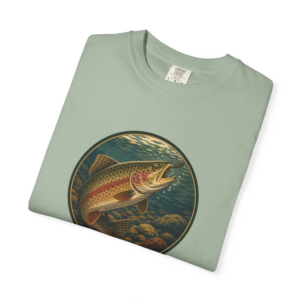Rainbow Trout Circle Graphic T-Shirt