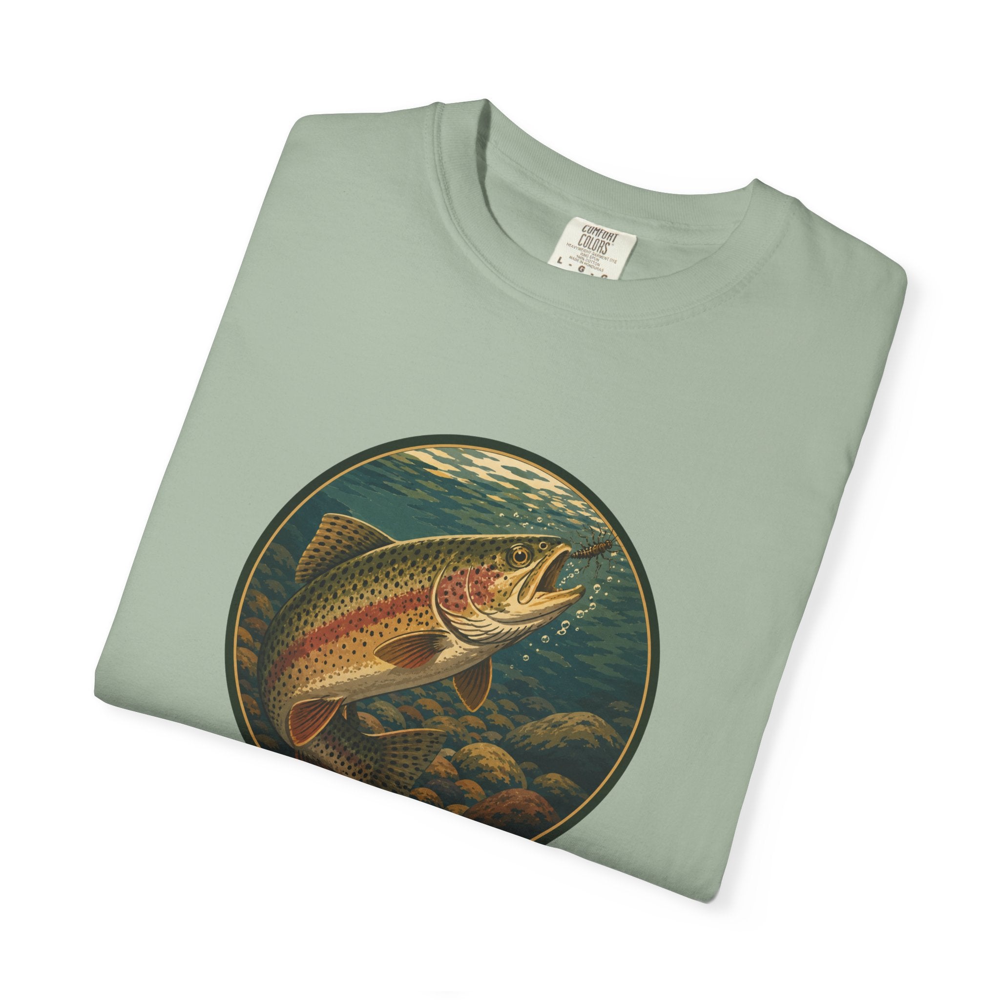 Rainbow Trout Circle Graphic T-Shirt