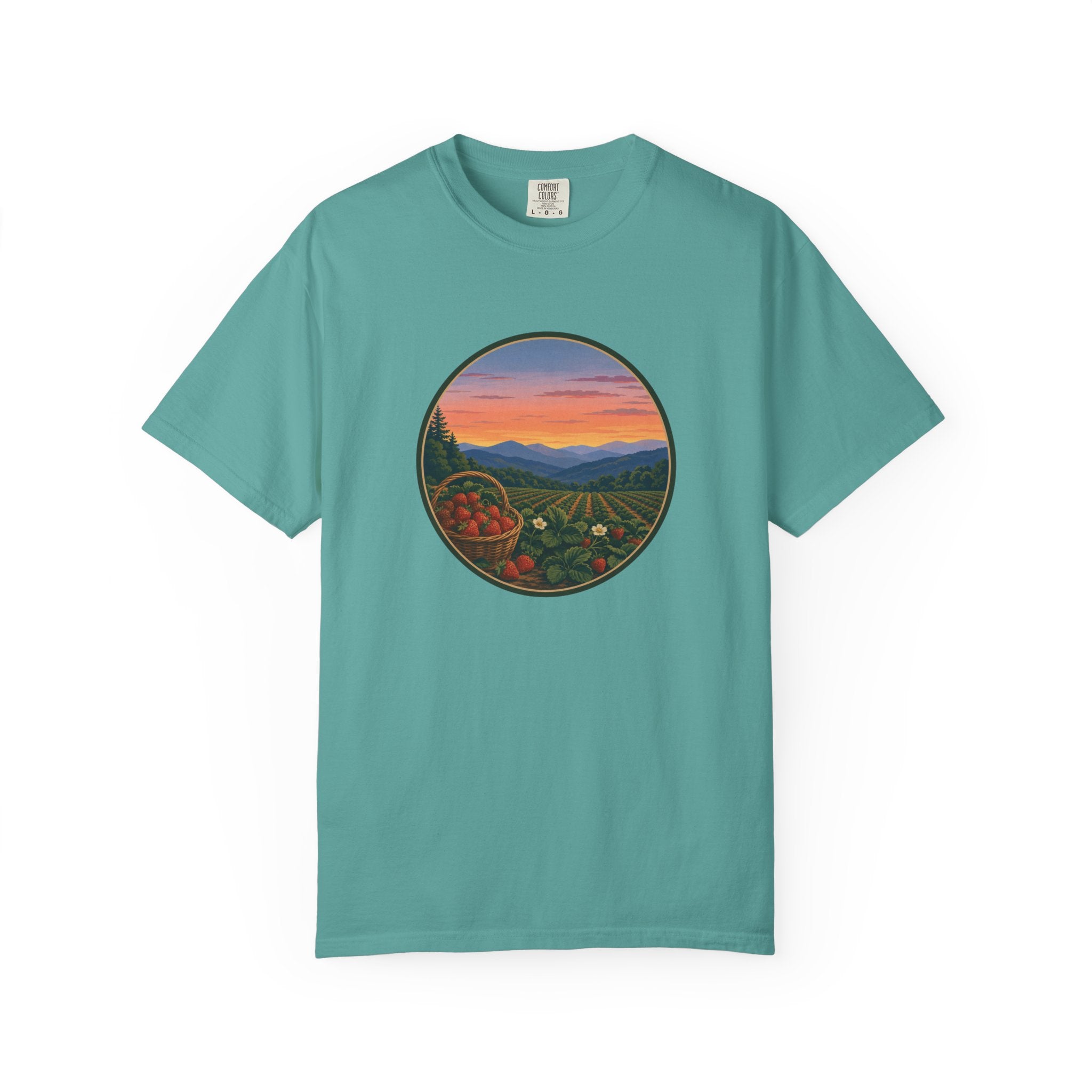 Sunset Strawberry Patch Scenic Tee
