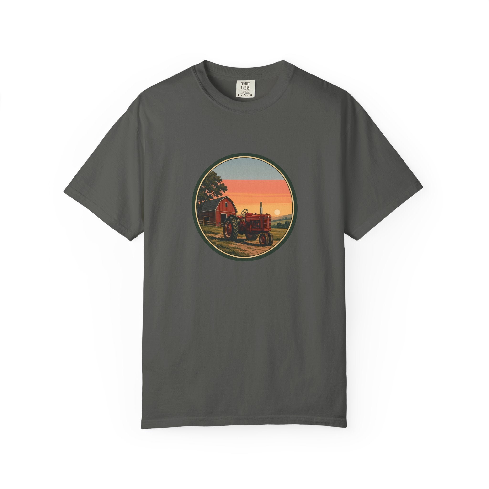 Vintage Farm Tractor Sunset T-Shirt