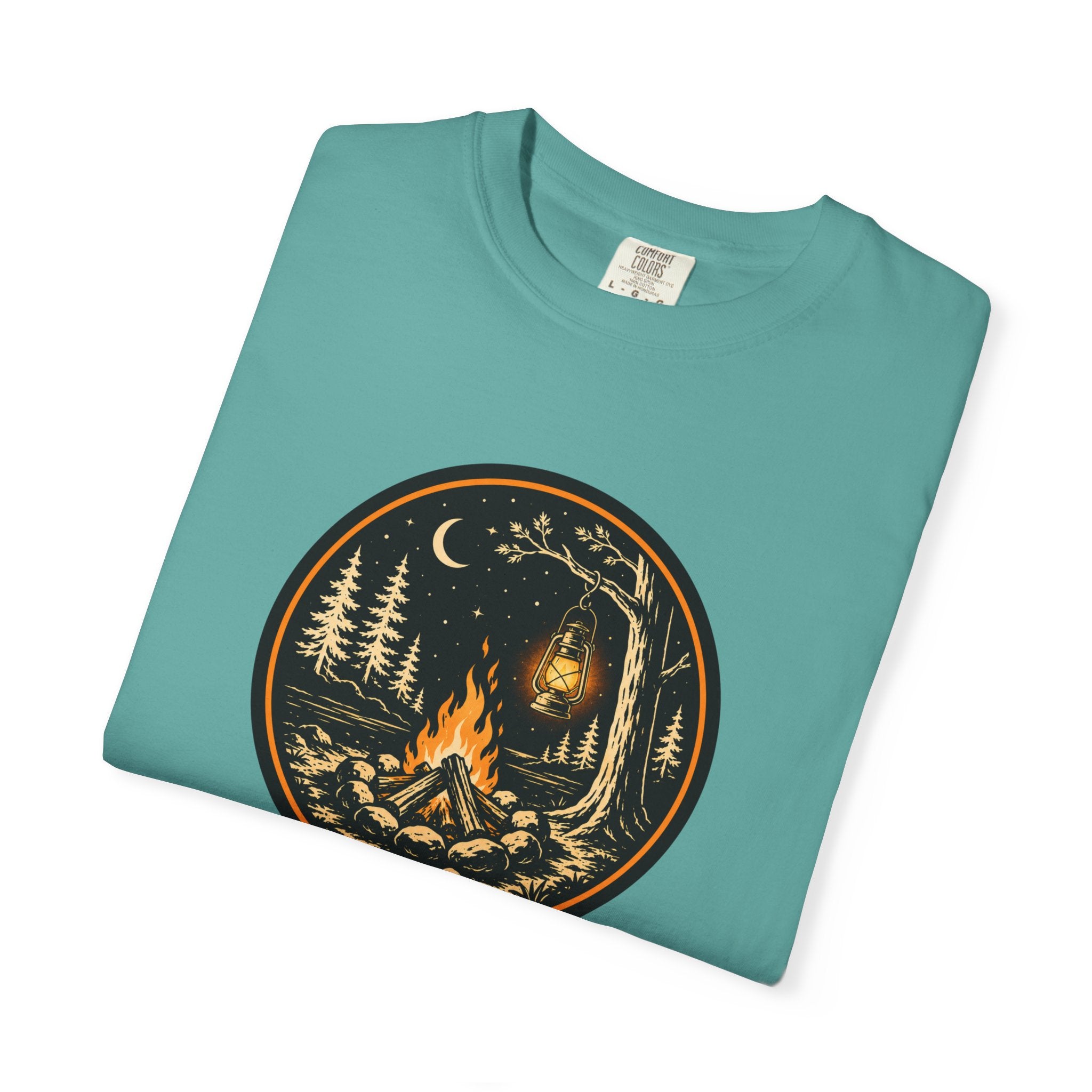 Campfire Nights Badge Unisex Garment-Dyed T-Shirt