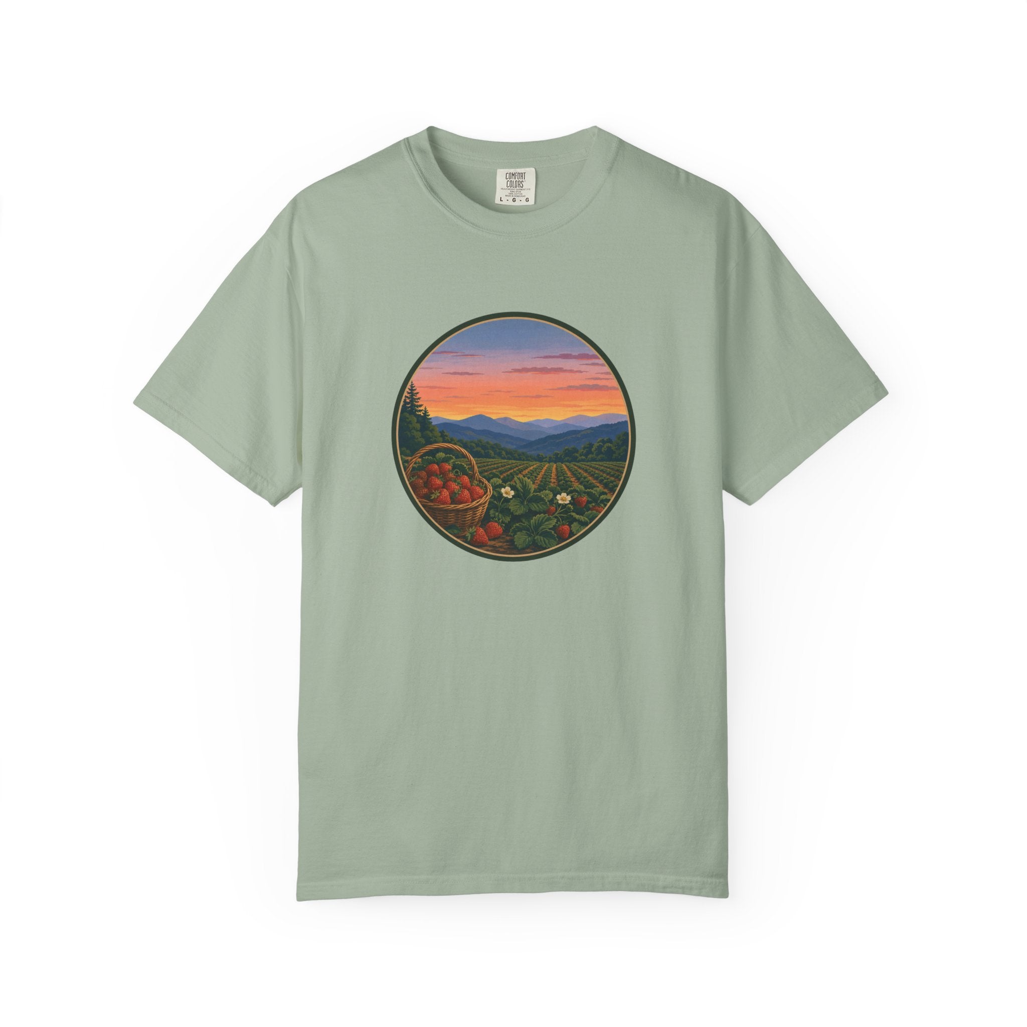 Sunset Strawberry Patch Scenic Tee