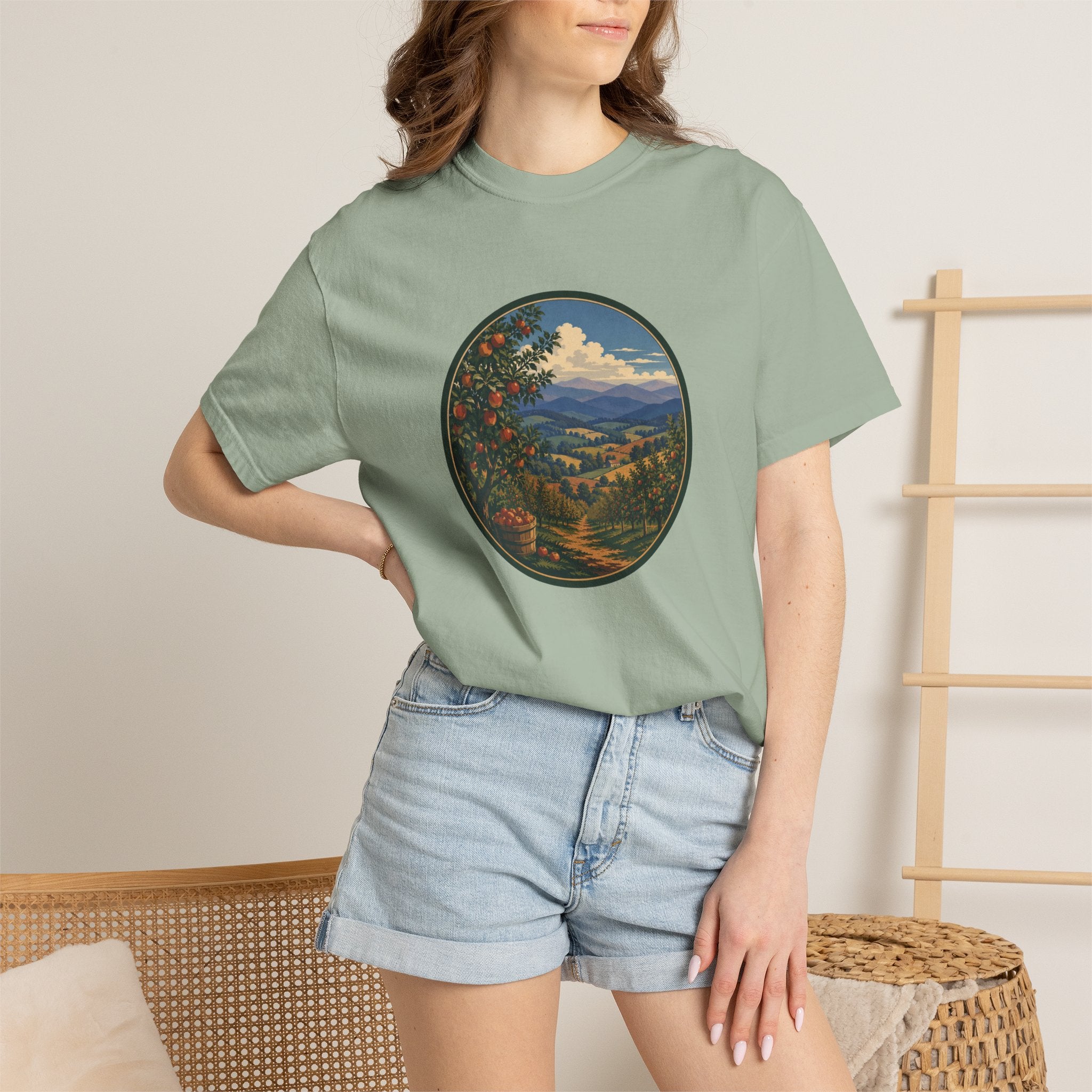 Scenic Apple Orchard Landscape T-Shirt