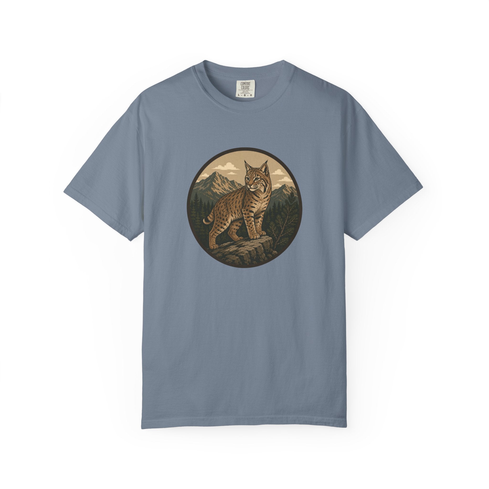 Bobcat Mountain Tee — Retro Wilderness Cat Graphic T-Shirt