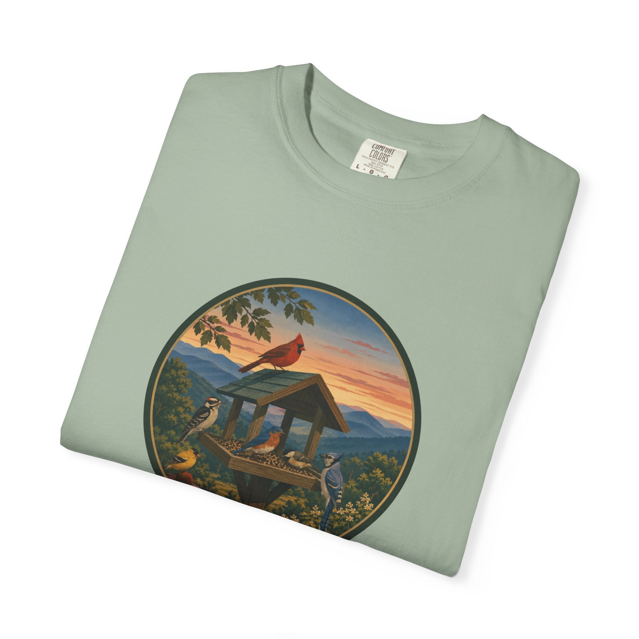 Sunset Bird Feeder Circle T-Shirt