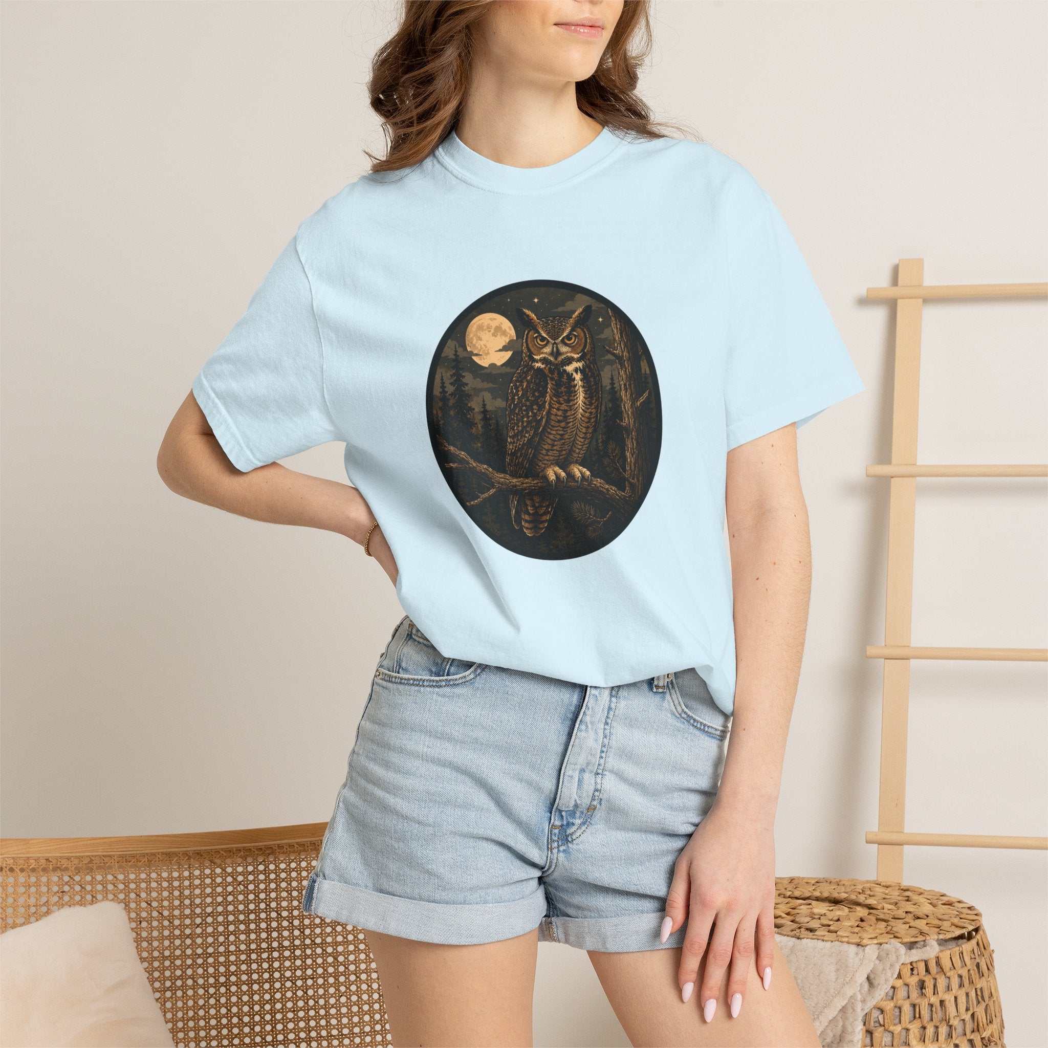 Owl Moon T-Shirt — Vintage Night Forest Graphic