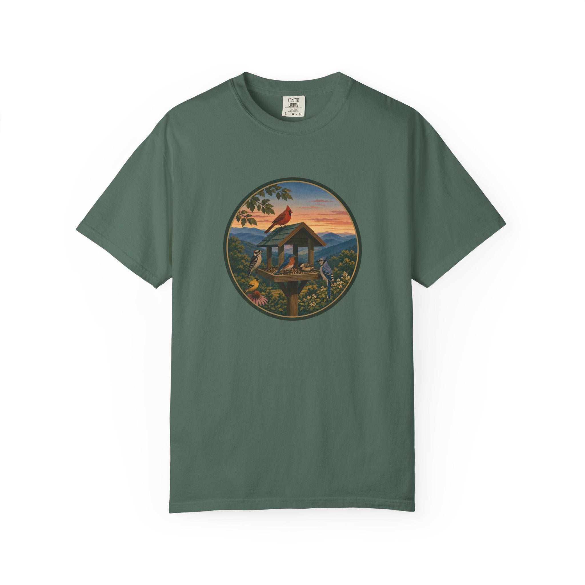 Sunset Bird Feeder Circle T-Shirt