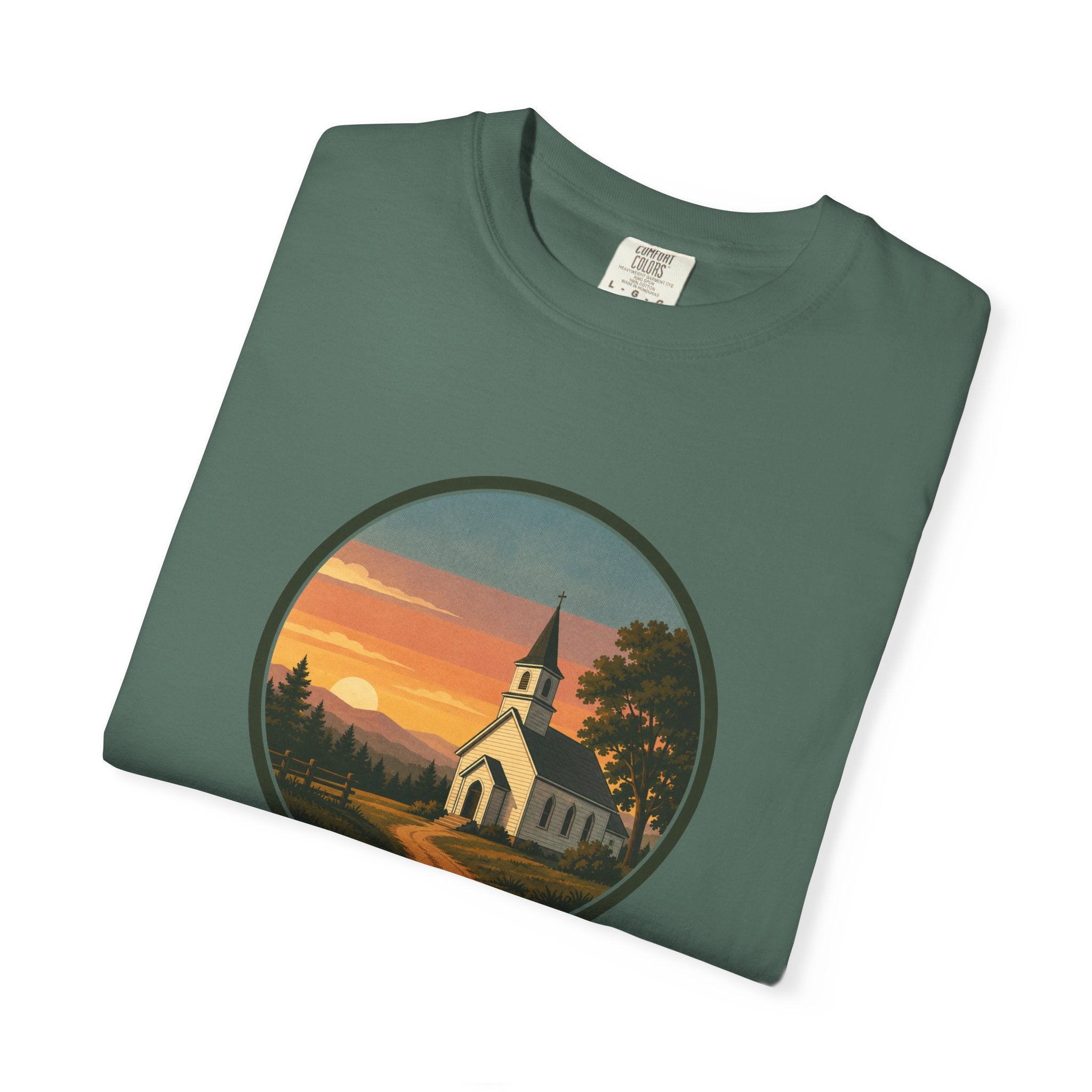 Vintage Church Sunset T-Shirt