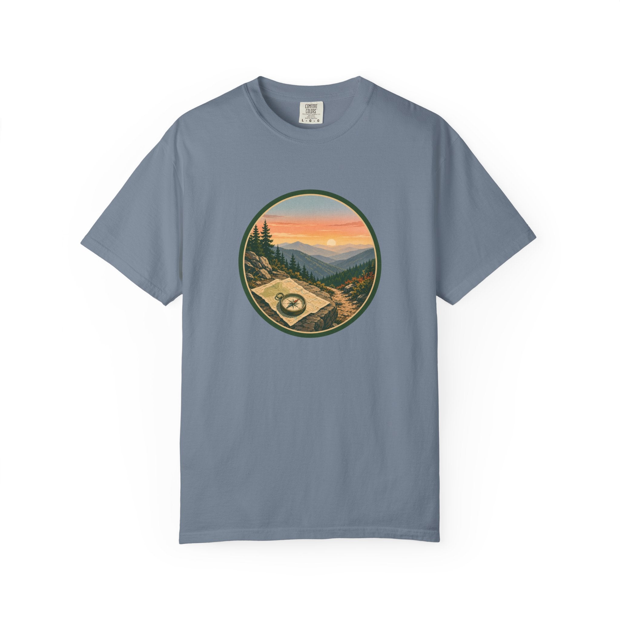 Mountain Hiking T-Shirt — Scenic Trail Vintage Nature Tee