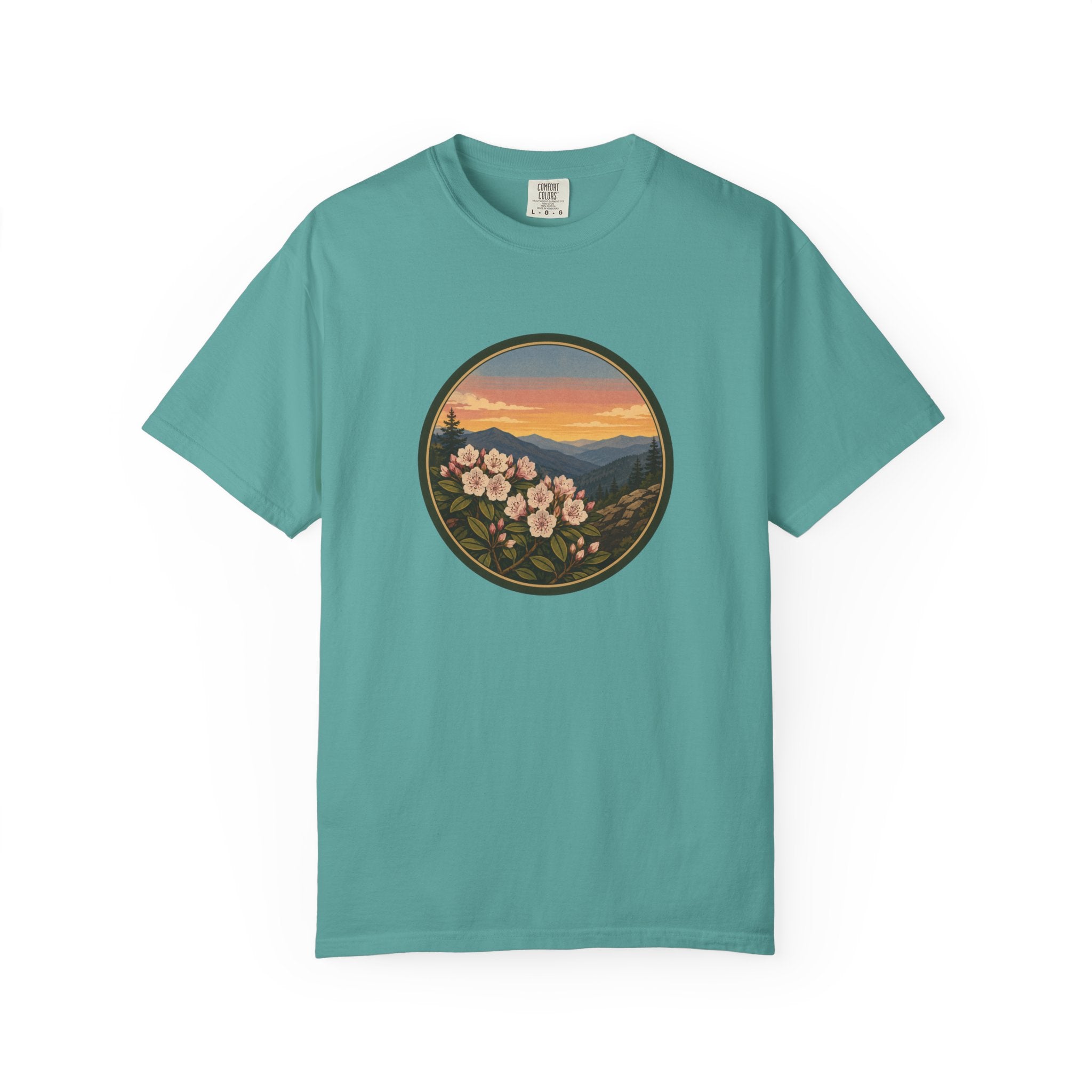 Mountain Laurel Bloom Sunset T-Shirt — Mountain Wildflower Graphic Tee