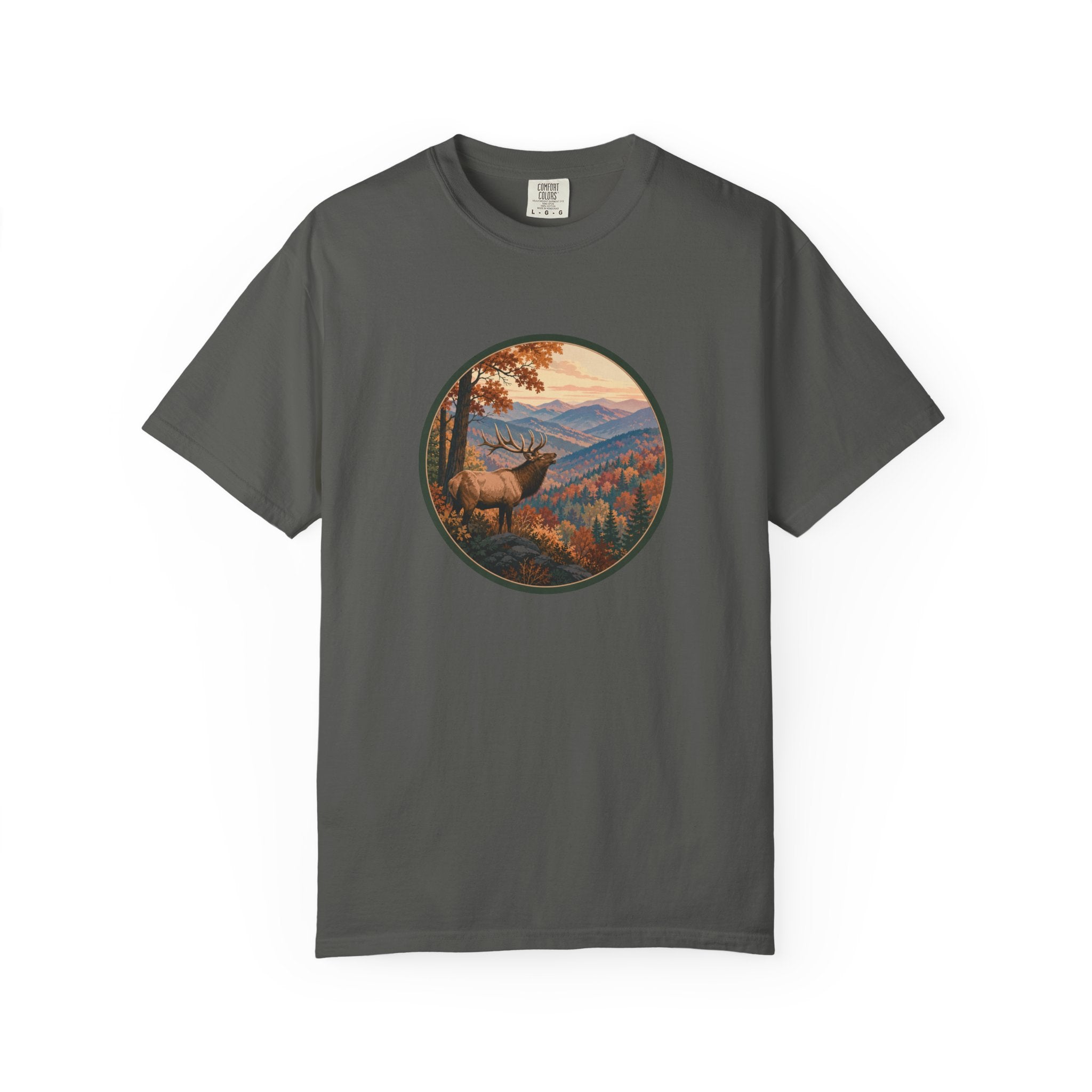 Elk Mountain Landscape T-Shirt — Scenic Wilderness Graphic Tee