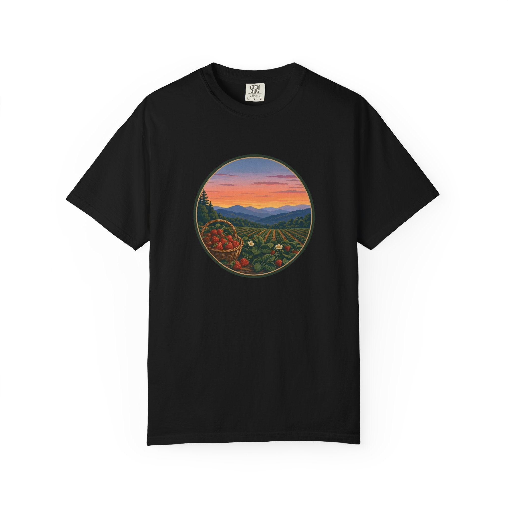 Sunset Strawberry Patch Scenic Tee