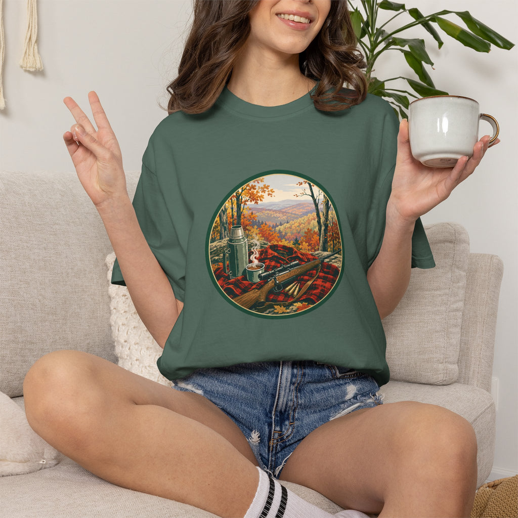 Autumn Hunt Scenic T-Shirt — Vintage Mountain Fall Landscape Tee