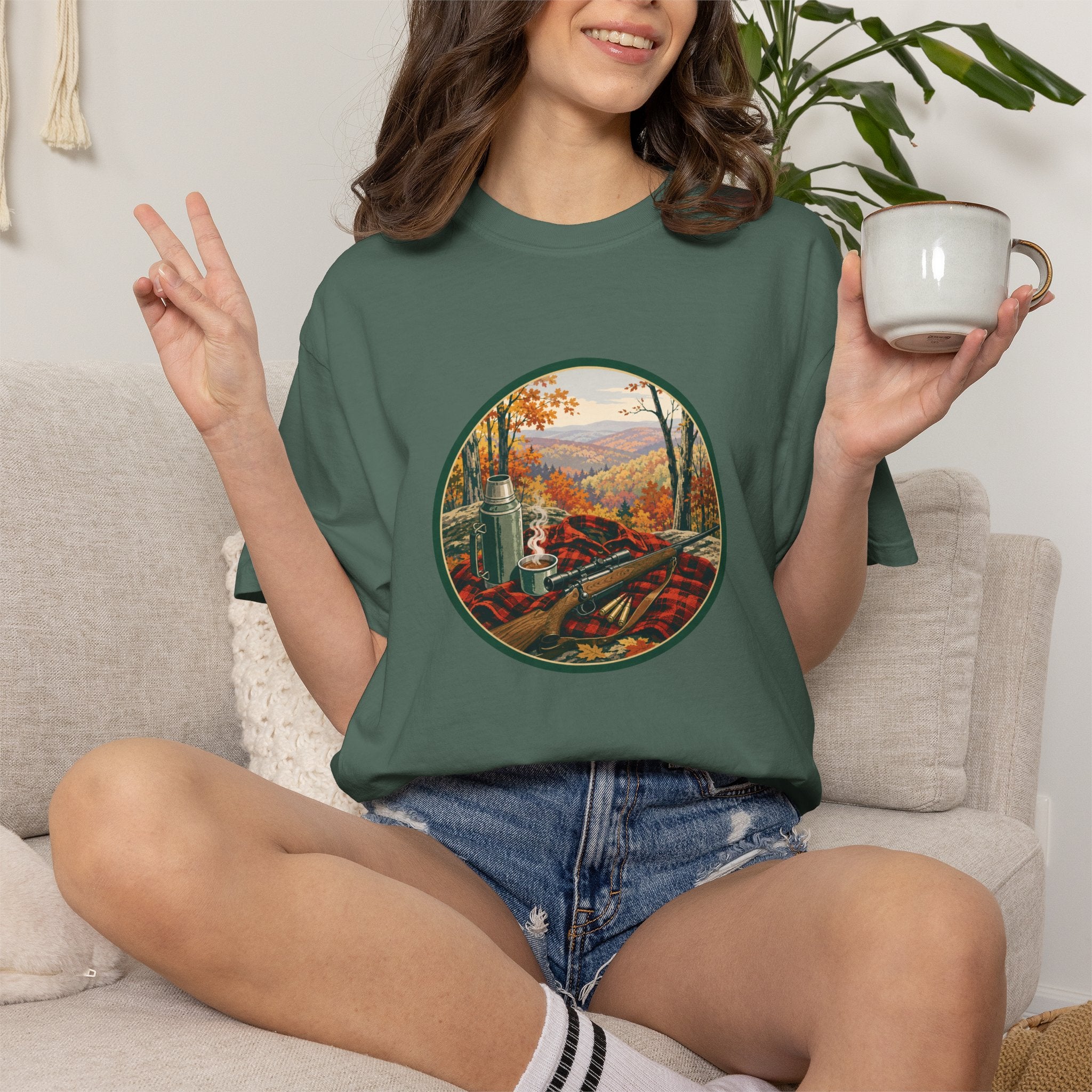 Autumn Hunt Scenic T-Shirt — Vintage Mountain Fall Landscape Tee