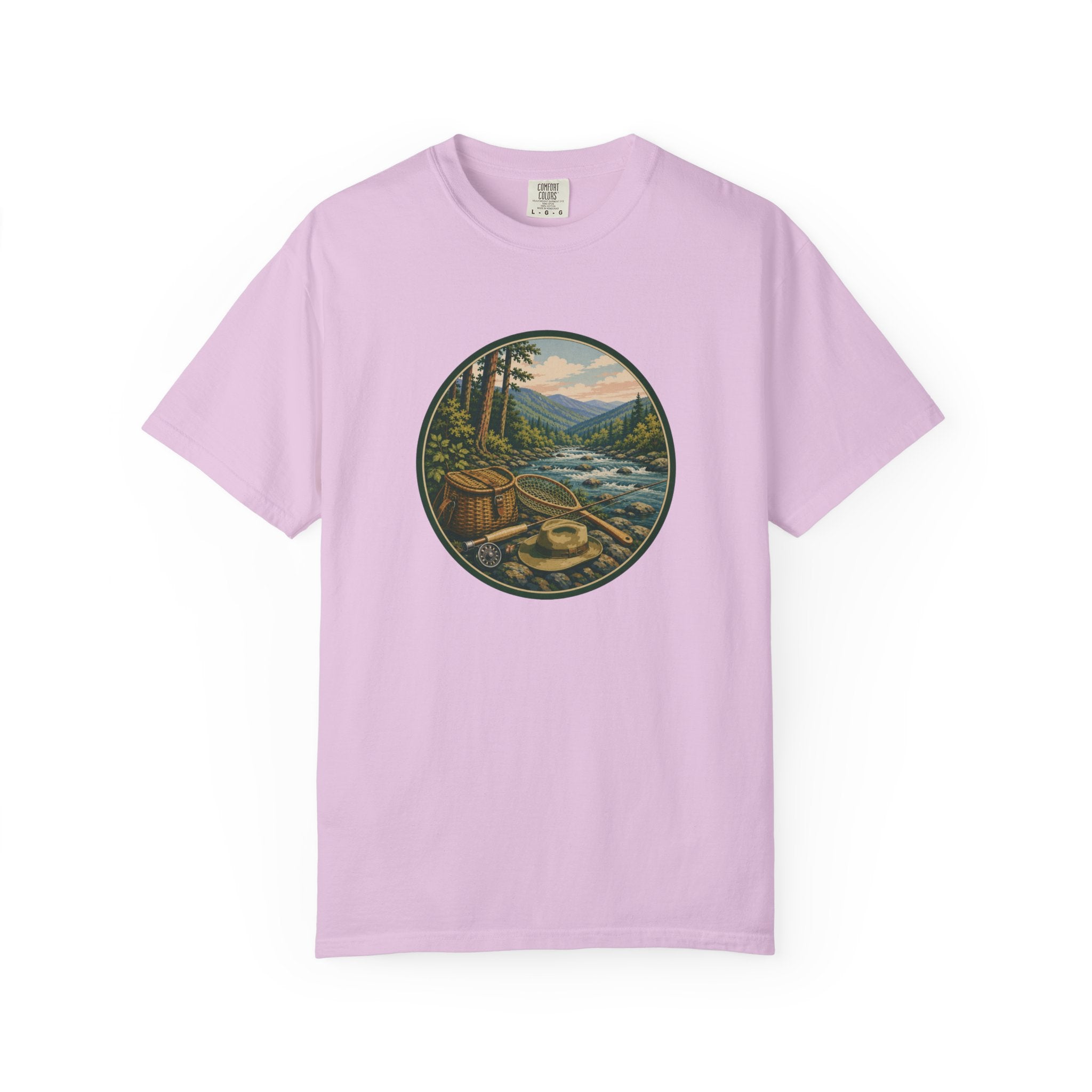 Outdoor River Fly Fishing T-Shirt — Vintage Fly Fishing Design