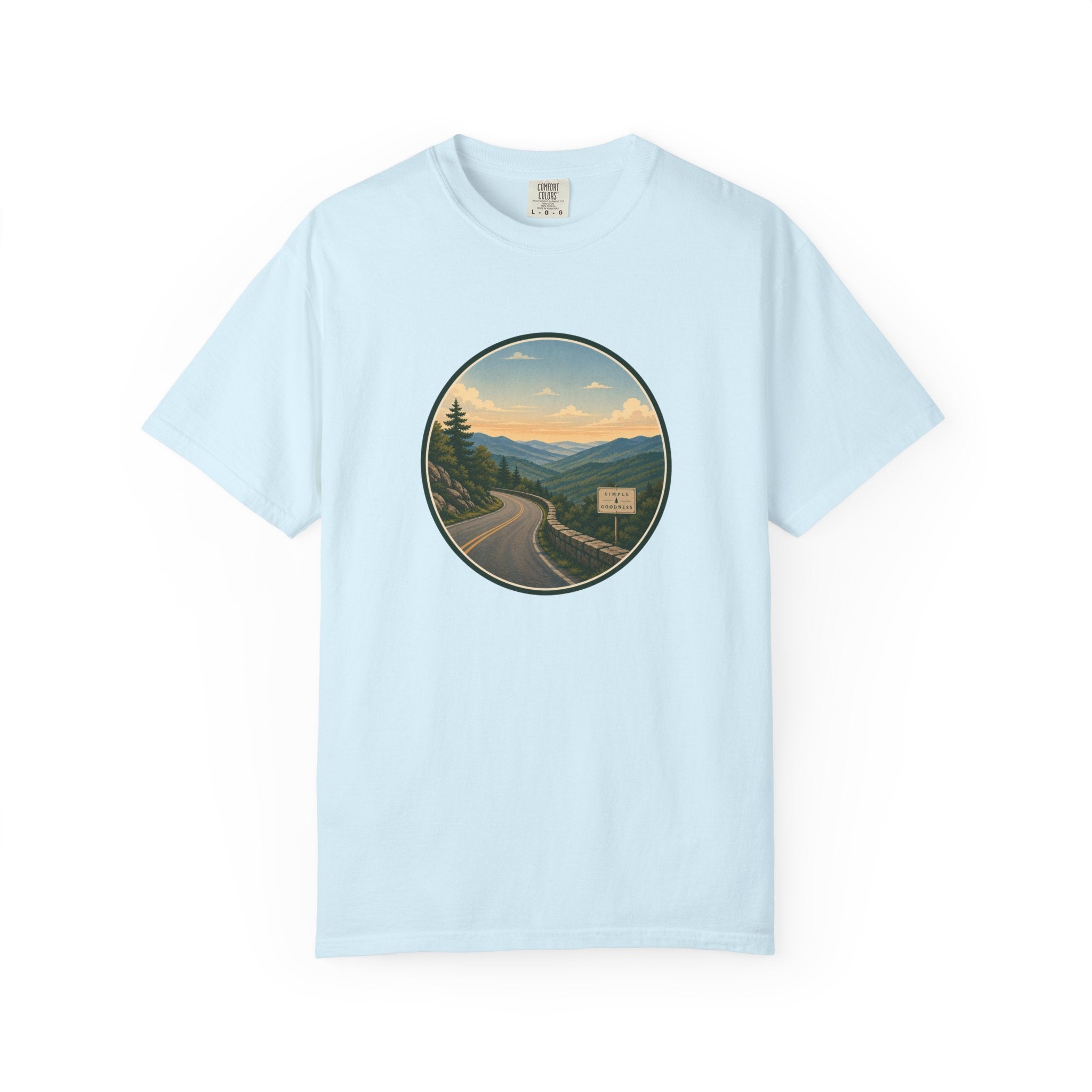 Road Through the Mountains T-Shirt — Scenic Sunset Drive Graphic Tee