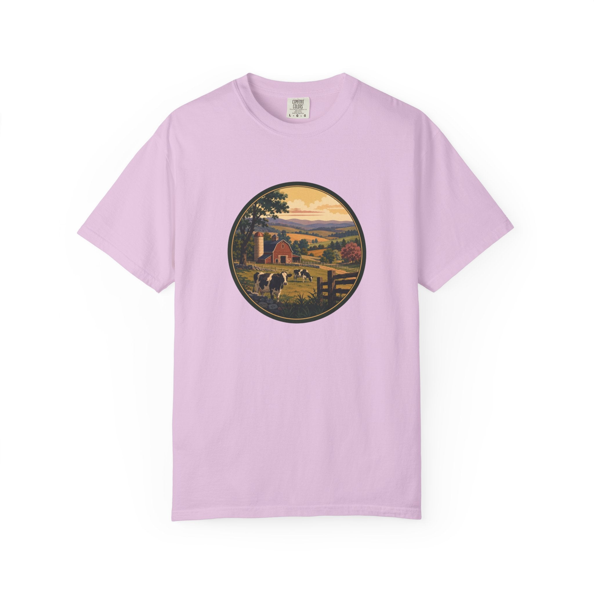 Vintage Country Dairy Farm Scene T-Shirt