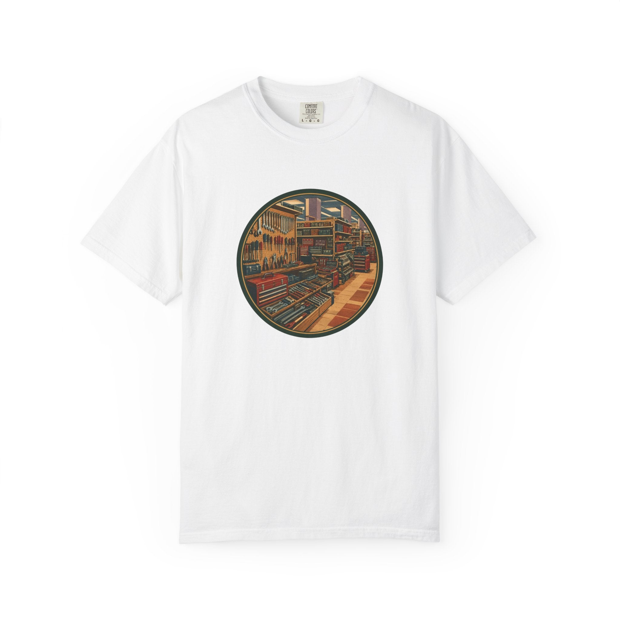 Vintage Tool Graphic T-Shirt — Remembering the Tool Department Illustration